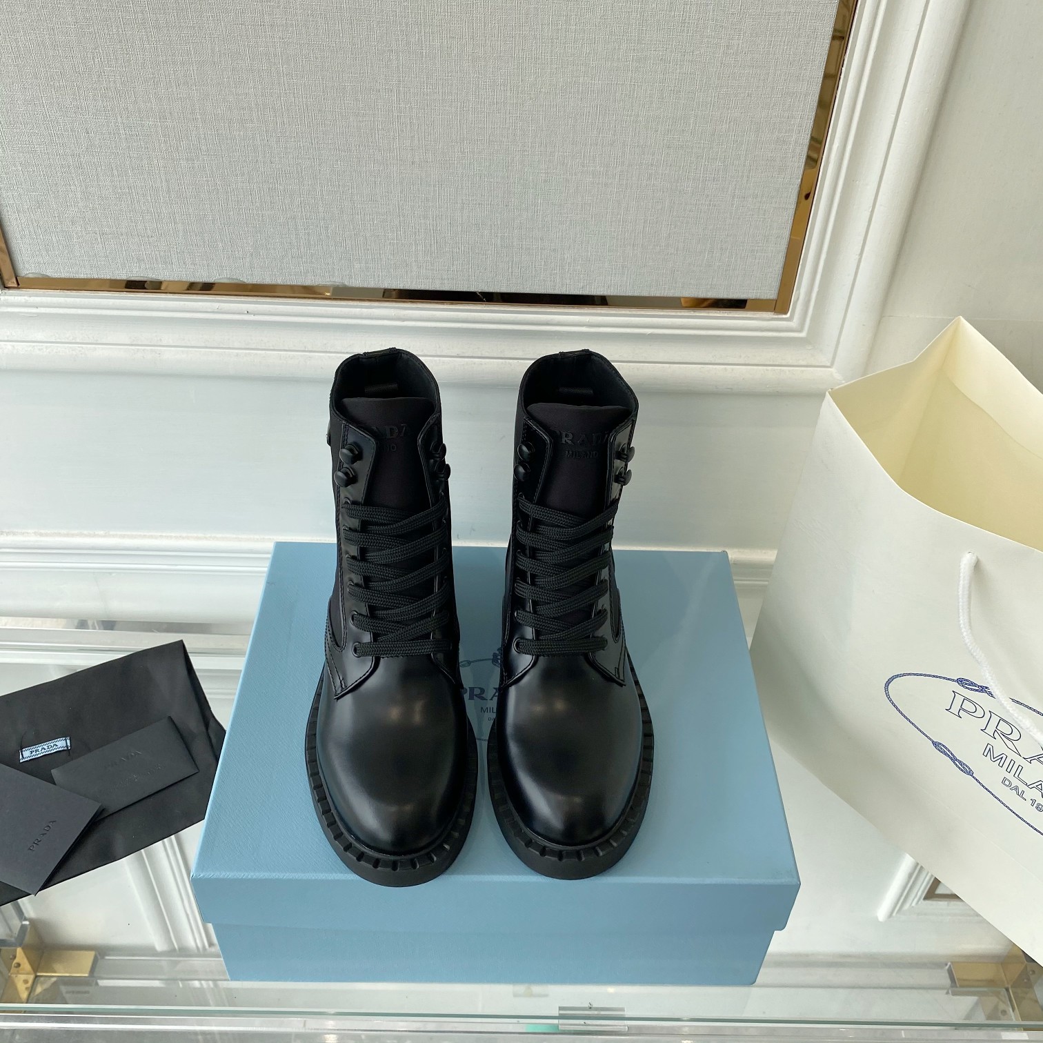 Prada Brushed And Re-Nylon Boots Black For Women 2in/50mm PRD 1T782M_3LF7_F0002_F_B050