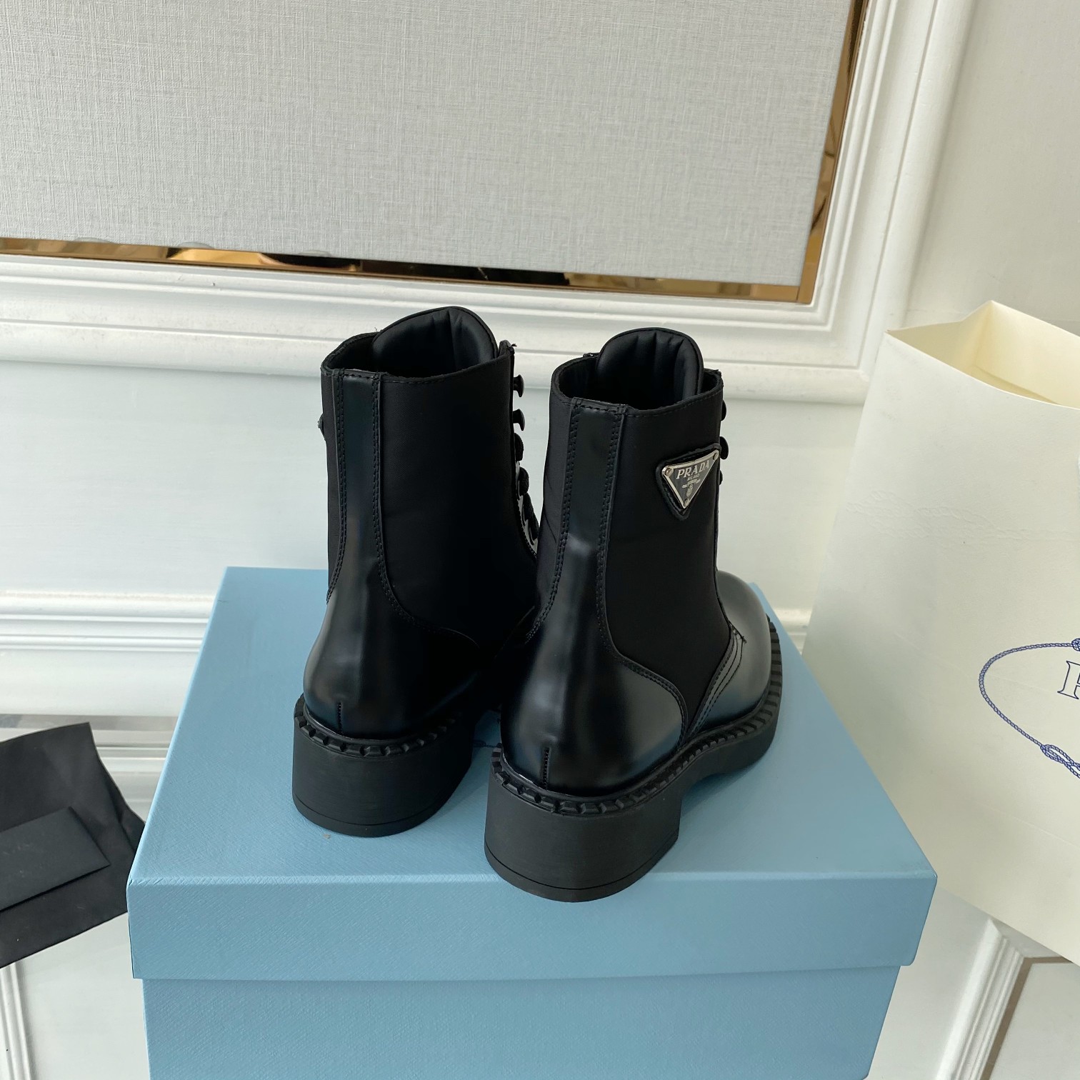 Prada Brushed And Re-Nylon Boots Black For Women 2in/50mm PRD 1T782M_3LF7_F0002_F_B050