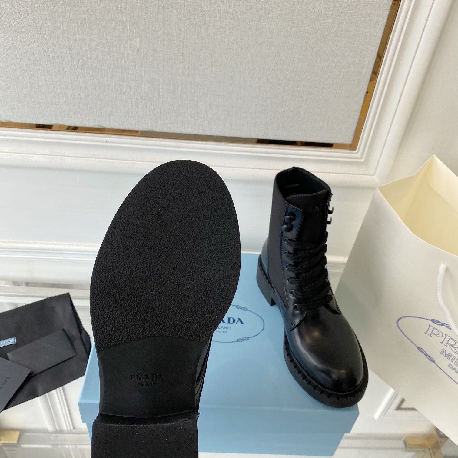 Prada Brushed And Re-Nylon Boots Black For Women 2in/50mm PRD 1T782M_3LF7_F0002_F_B050