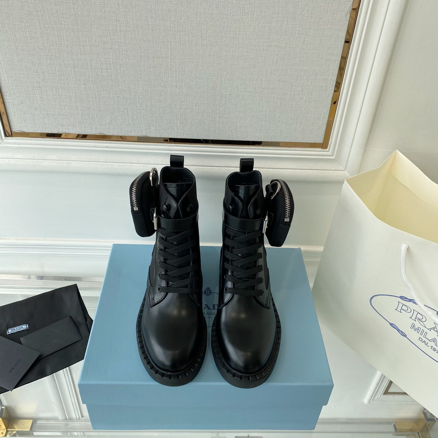 Prada Brushed And Re-Nylon Boots Black For Women 2in/50mm PRD