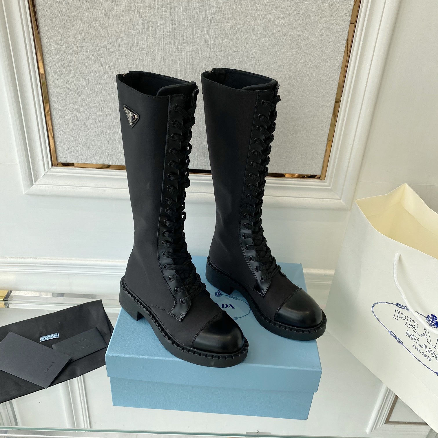 Prada Brushed And Re-Nylon Boots Black For Women PRD 1W906M_3LLB_F0002_F_D050