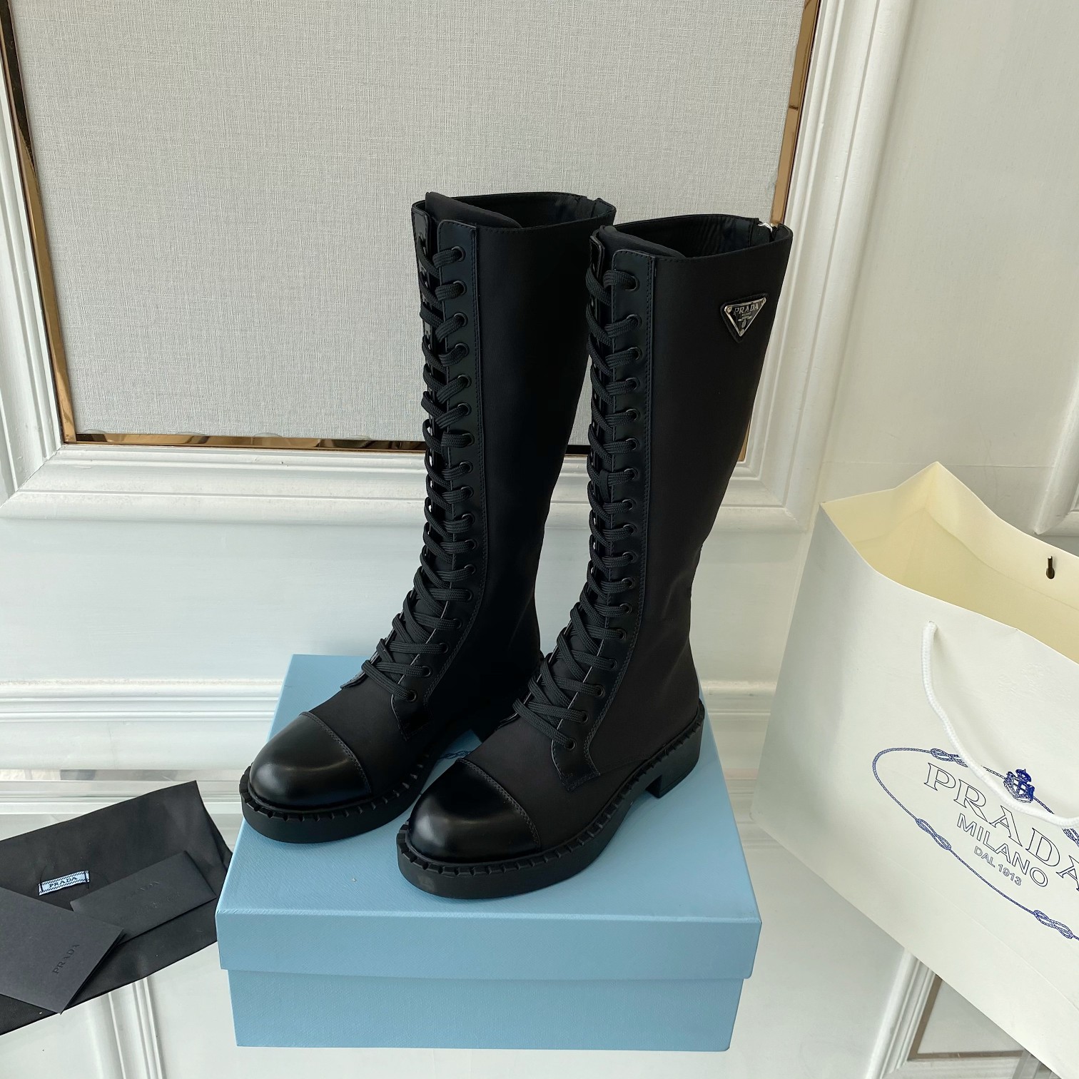 Prada Brushed And Re-Nylon Boots Black For Women PRD 1W906M_3LLB_F0002_F_D050
