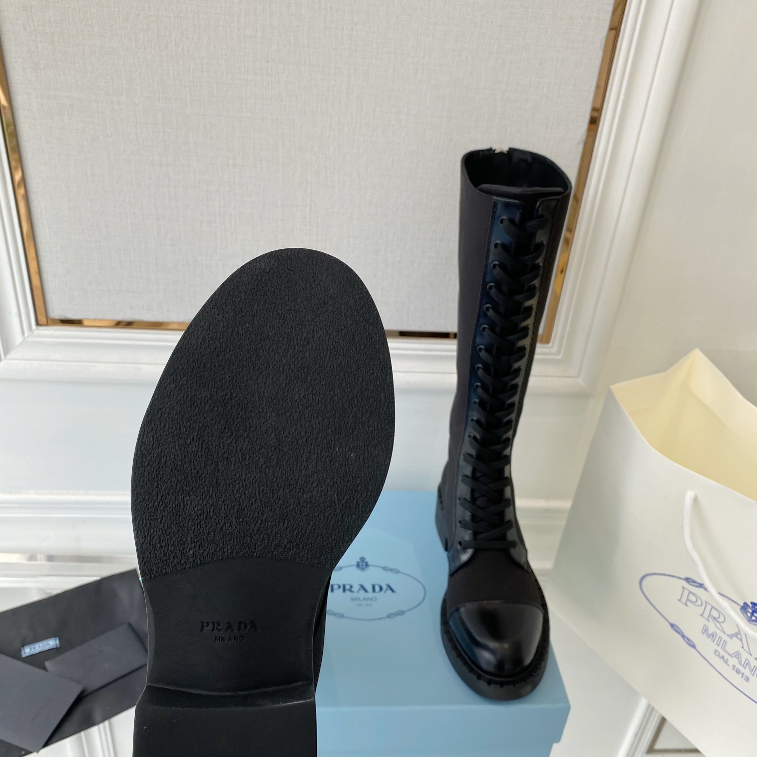 Prada Brushed And Re-Nylon Boots Black For Women PRD 1W906M_3LLB_F0002_F_D050