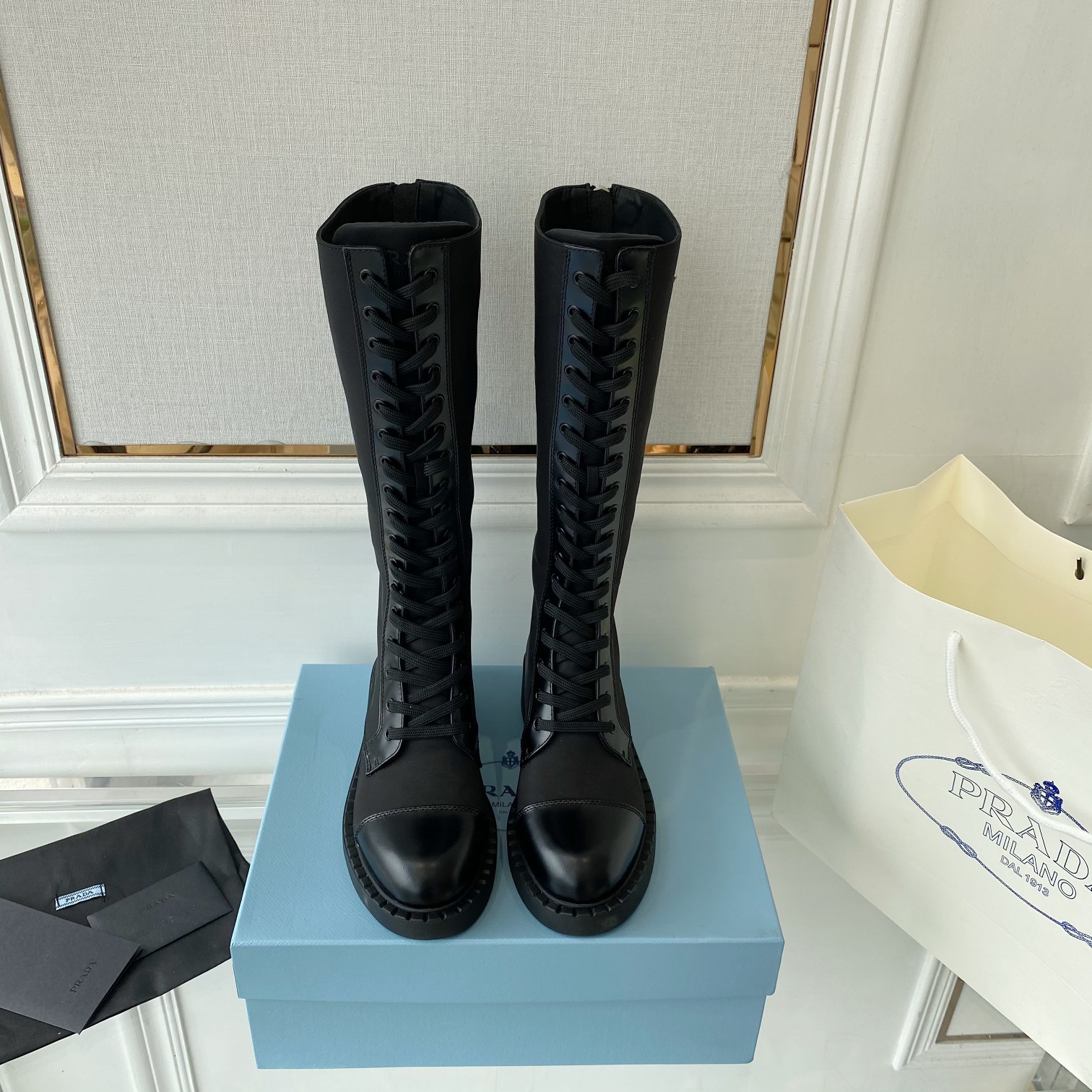 Prada Brushed And Re-Nylon Boots Black For Women PRD 1W906M_3LLB_F0002_F_D050