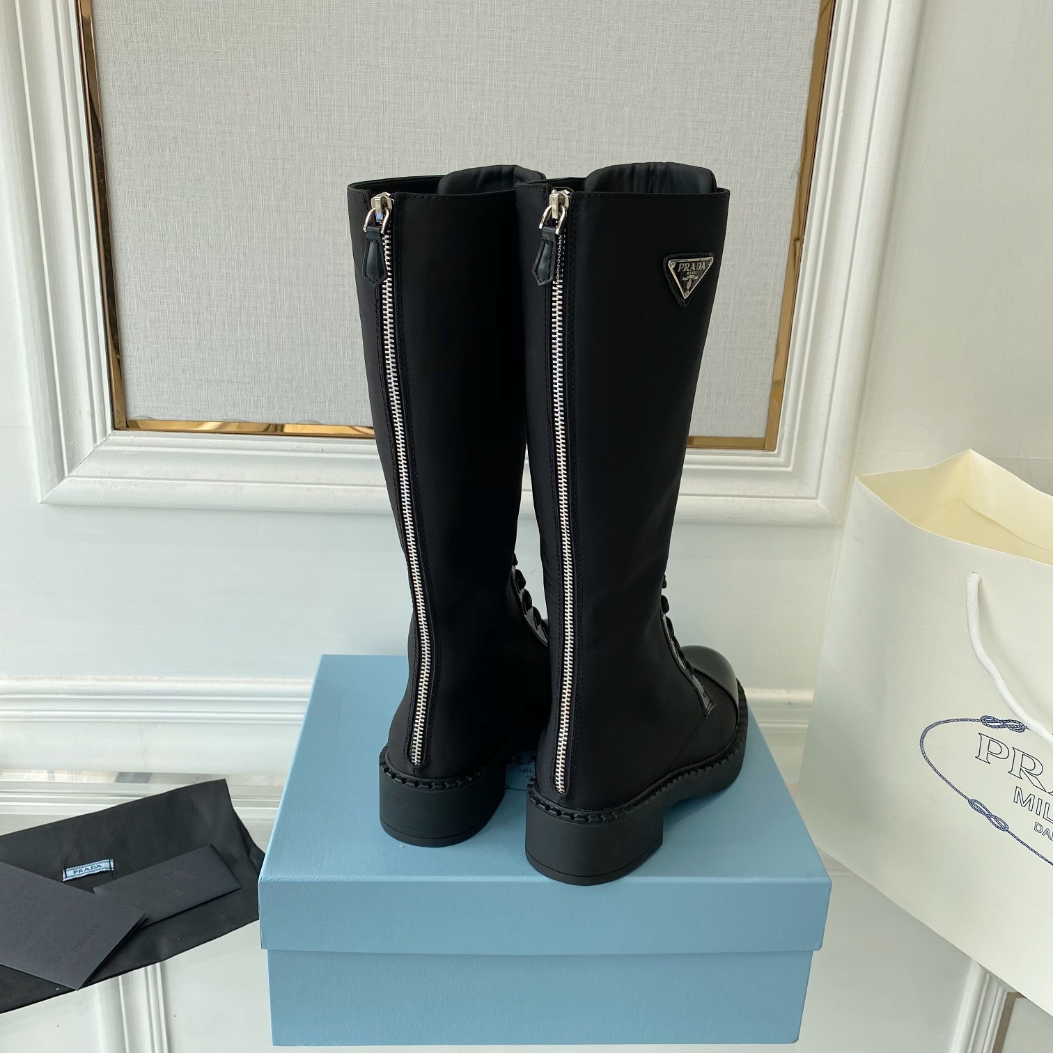 Prada Brushed And Re-Nylon Boots Black For Women PRD 1W906M_3LLB_F0002_F_D050
