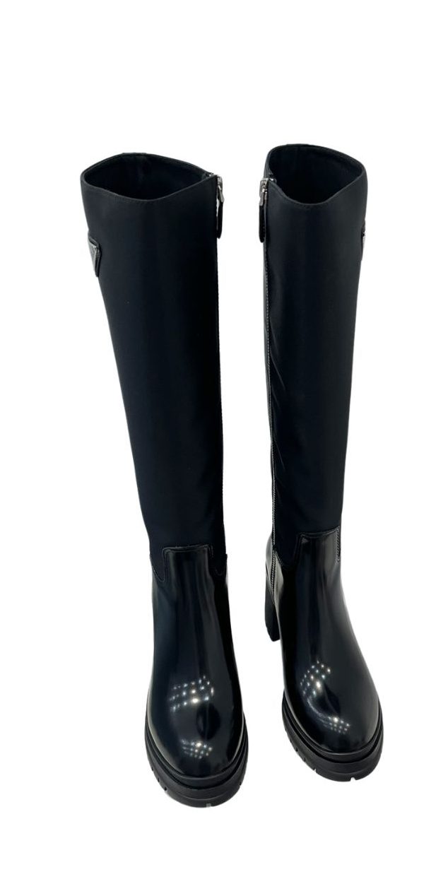 Prada Brushed Boots Black For Women 15.3 in/ 39 cm