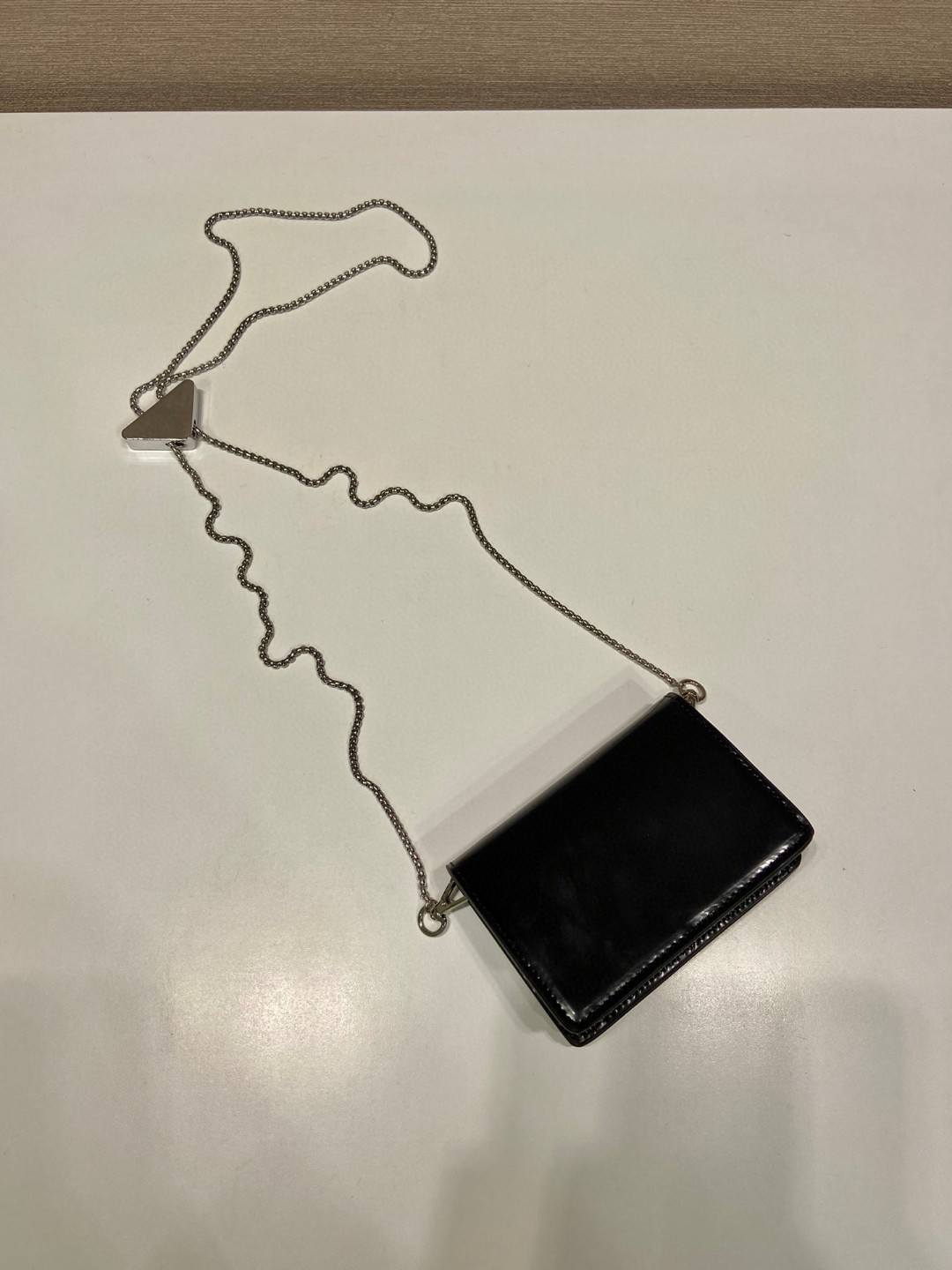 Prada Brushed Card Holder With Shoulder Strap Gold Tone/ Black For Women 4.5 in / 11.5 cm 1MR028_2CLE_F0522
