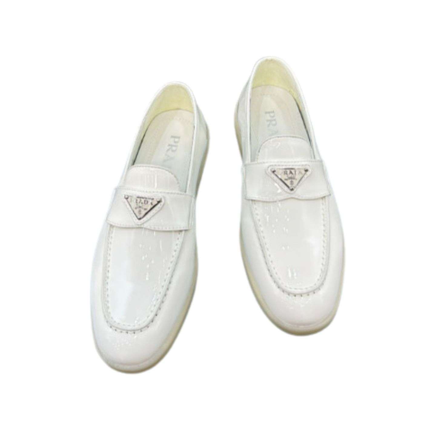 Prada Brushed Loafers White For Women