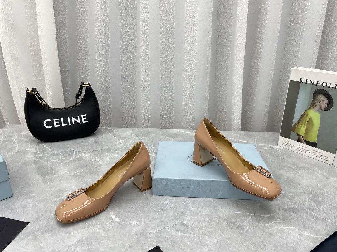 Prada Brushed Pumps Beige For Women 2.5in/65mm PRD