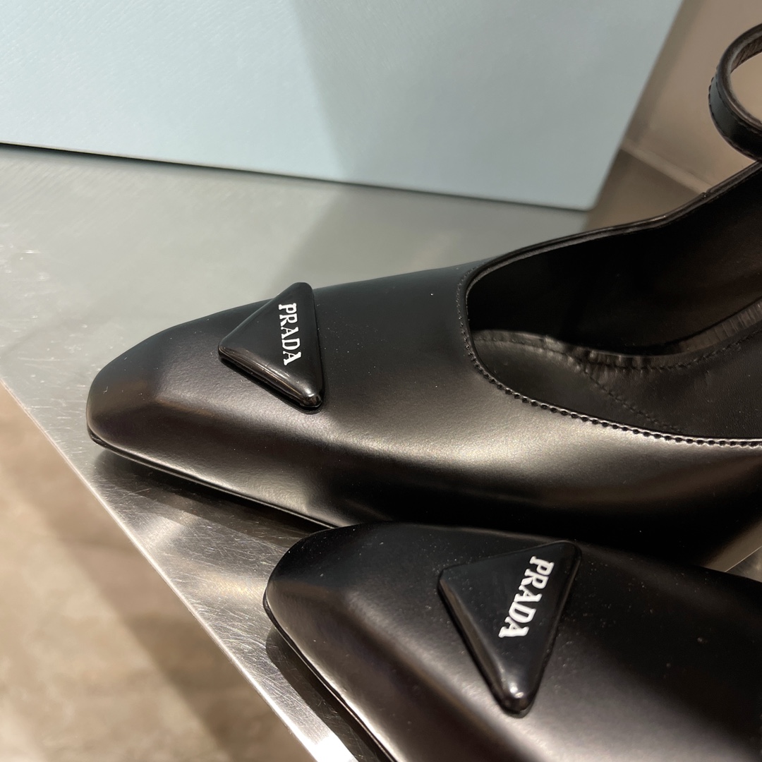Prada Brushed Pumps Black For Women 3.7in/95mm PRD 1I982M_055_F0002_F_A095