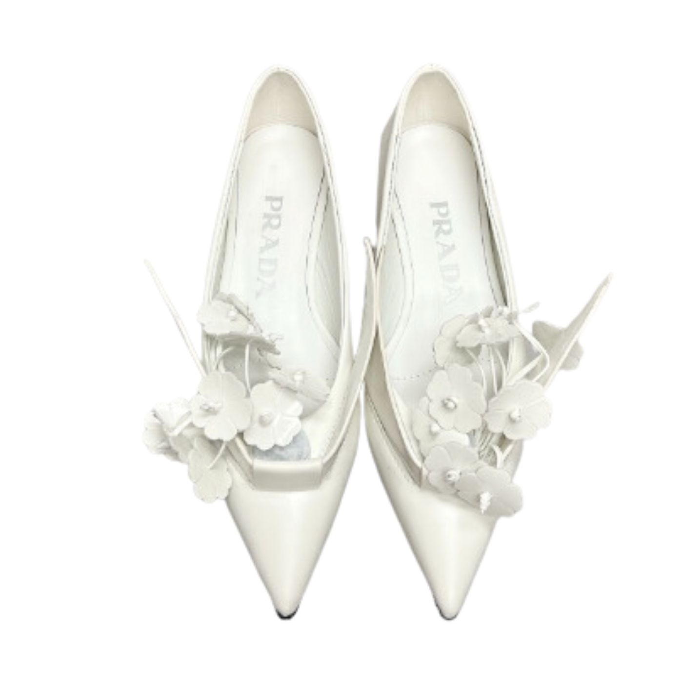 Prada Brushed Pumps White For Women