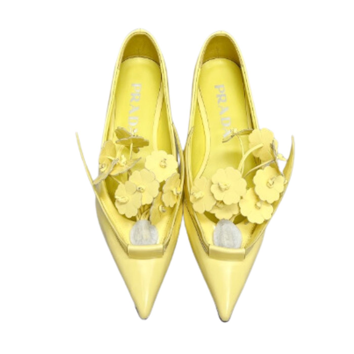 Prada Brushed Pumps Yellow For Women