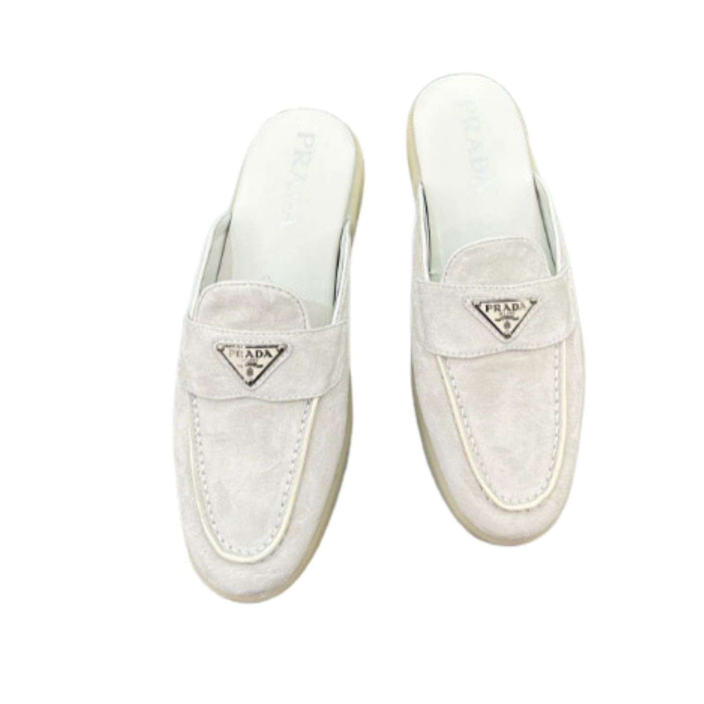 Prada Brushed Sabots White For Women – ougold