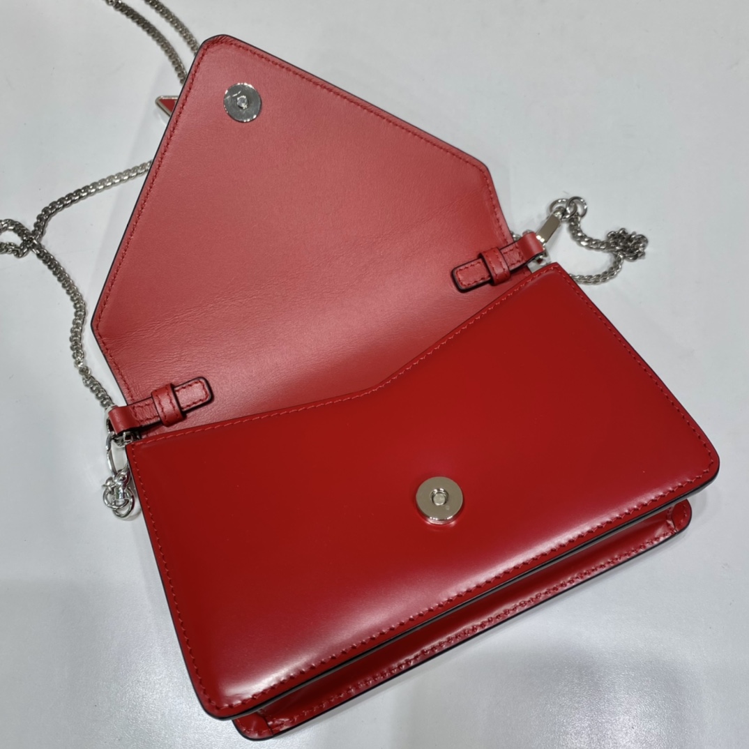 Prada Brushed Shoulder Bag Red For Women, Women’s Bags 6.7in/17cm 1BH189_ZO6_F02SB_V_5KO