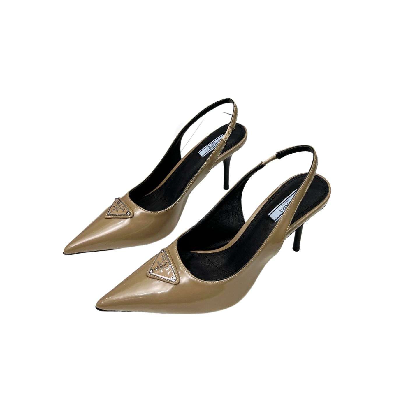 Prada Brushed Sling Pumps Brown For Women