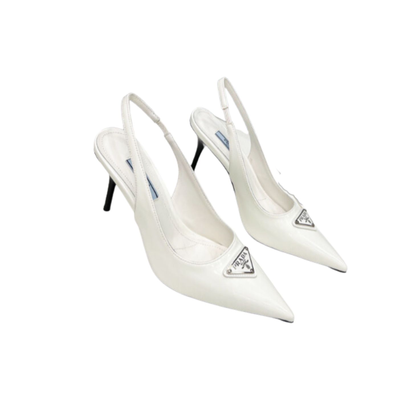 Prada Brushed Sling Pumps White For Women