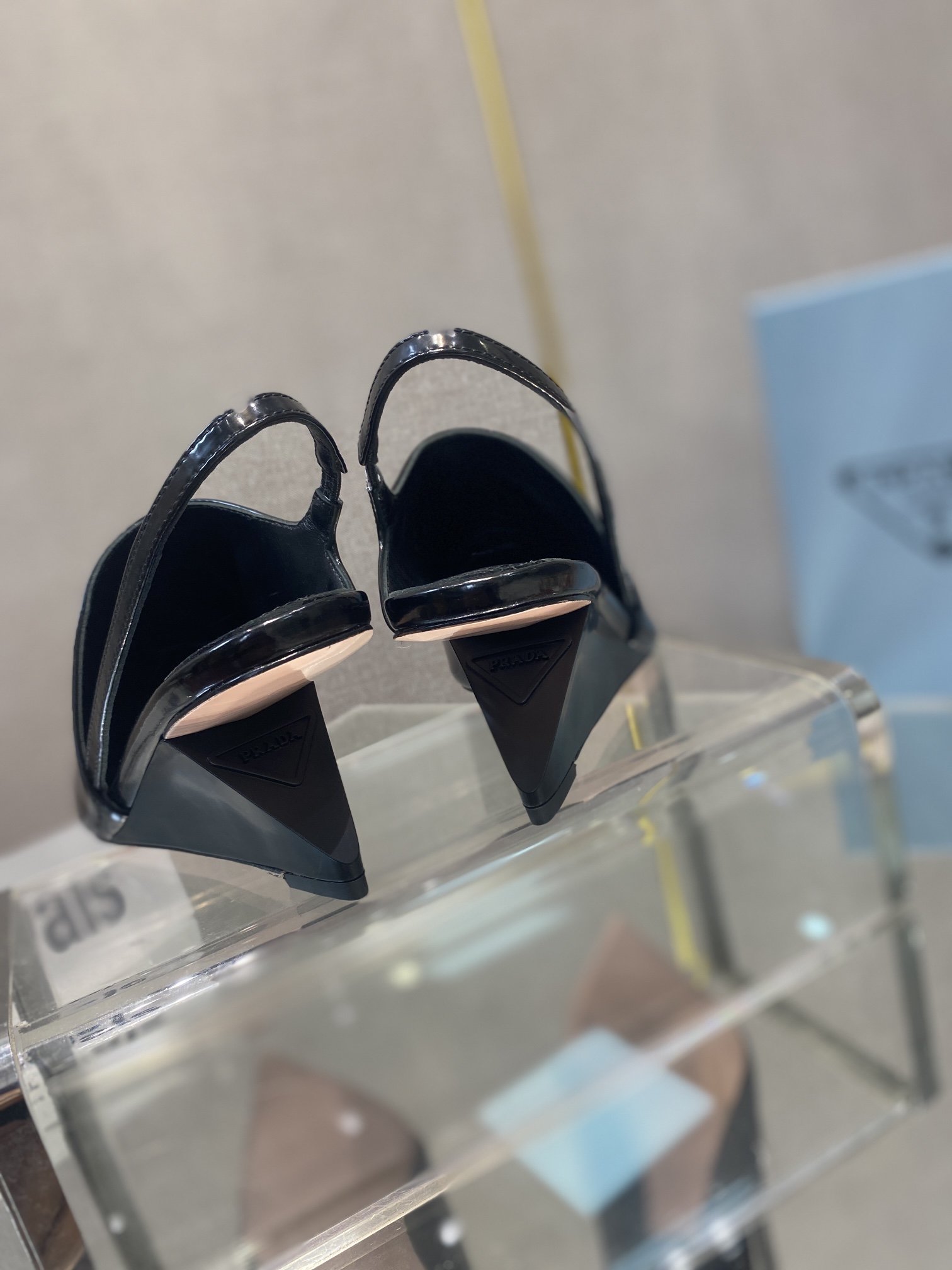 Prada Brushed Slingback Pumps Black For Women 2.6in/65mm PRD 1I886M_055_F0002_F_A065