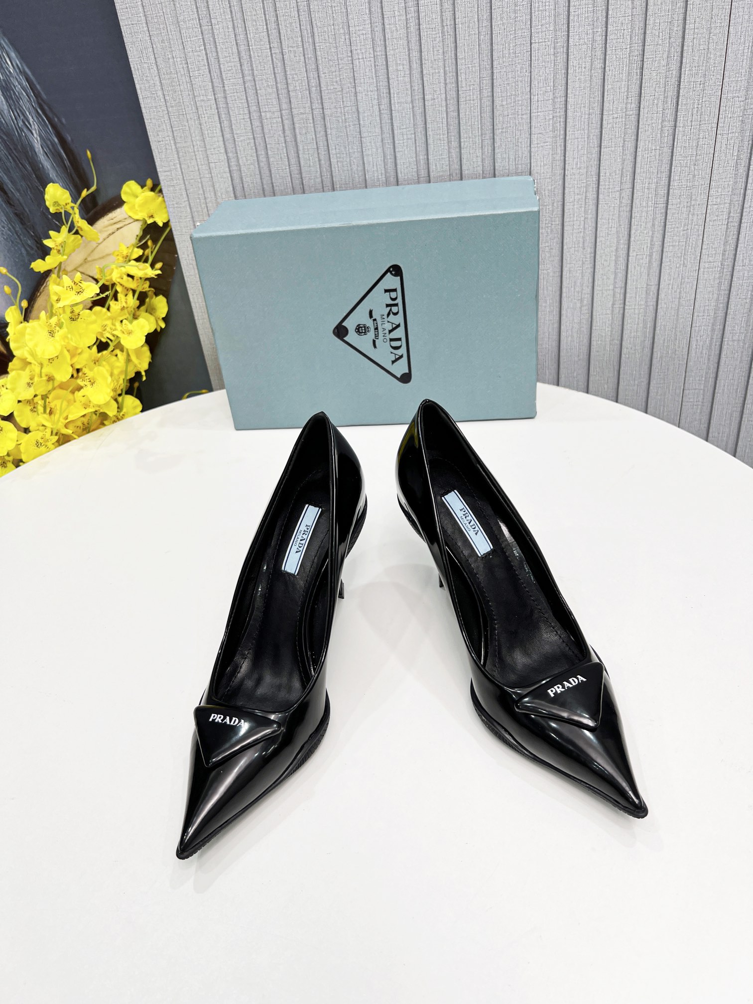 Prada Brushed Slingback Pumps Black For Women PRD
