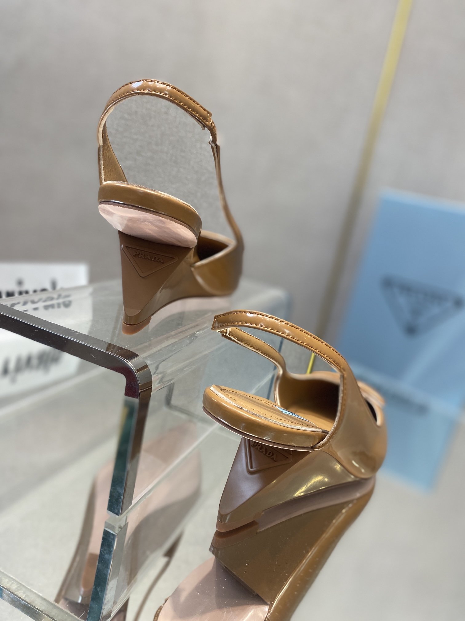 Prada Brushed Slingback Pumps Brown For Women 2.6in/65mm PRD