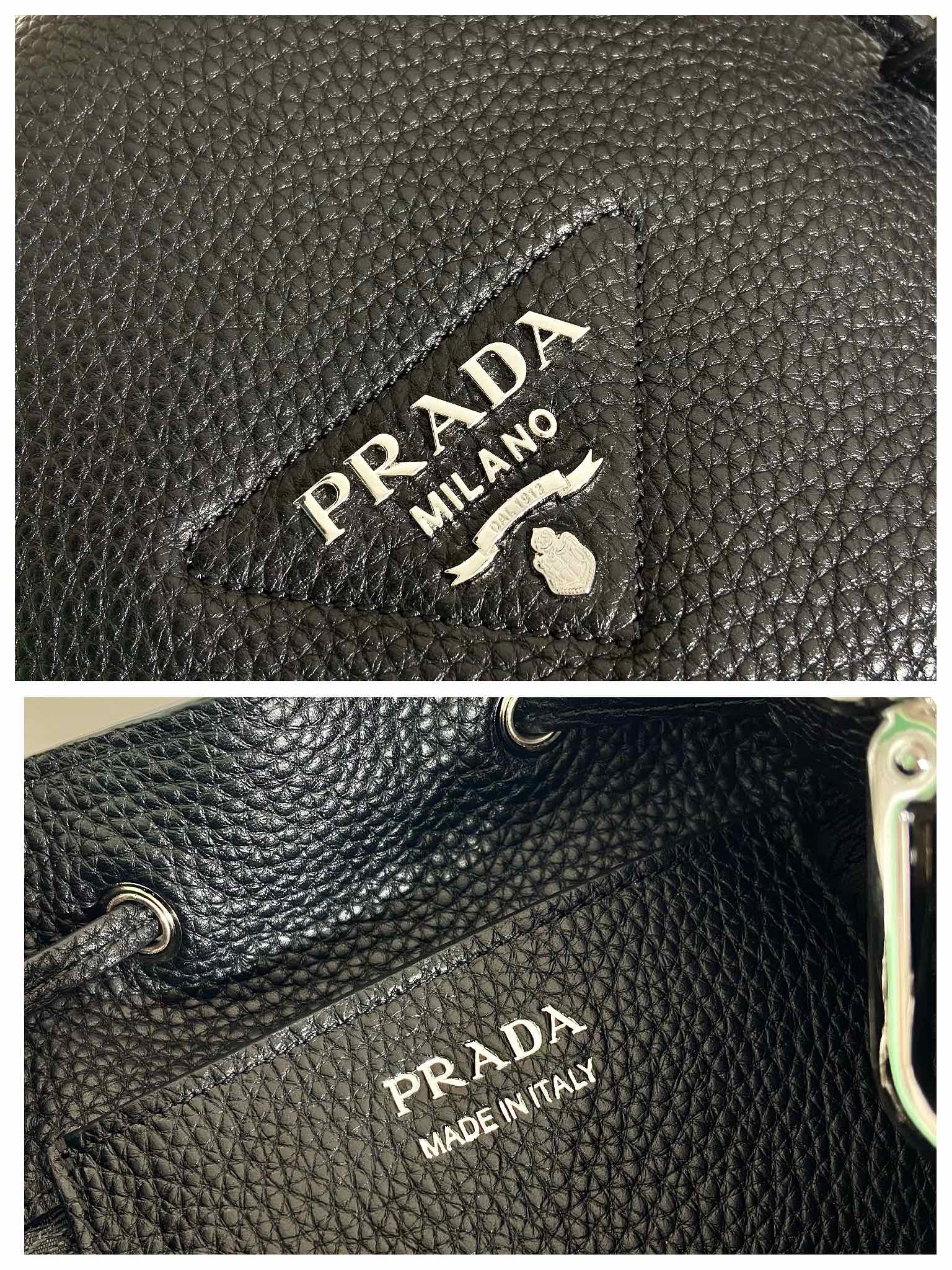 Prada Bucket Bag Black For Women, Women’s Bags 9.8in/25cm 1BE060_2DKV_F0002_V_3OO