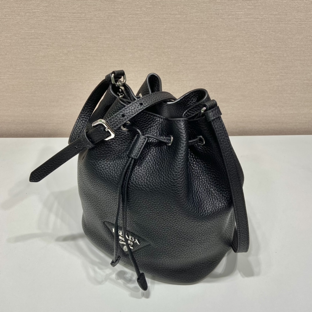 Prada Bucket Bag Black For Women, Women’s Bags 9.8in/25cm 1BE060_2DKV_F0002_V_3OO