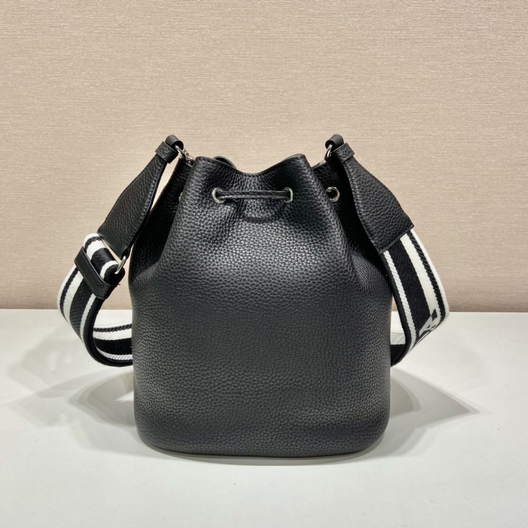 Prada Bucket Bag Black For Women, Women’s Bags 9.8in/25cm 1BE060_2DKV_F0002_V_3OO