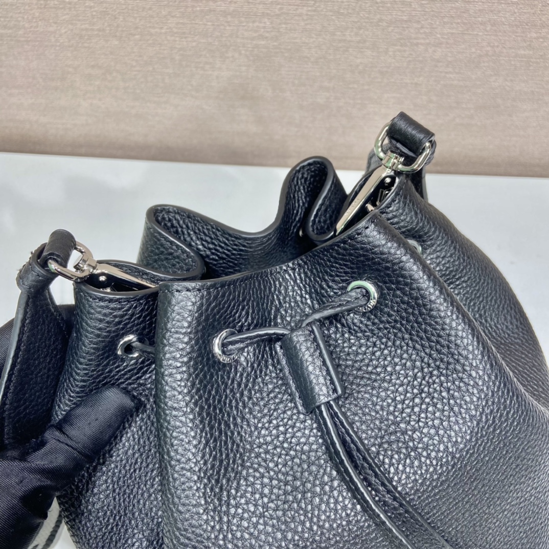 Prada Bucket Bag Black For Women, Women’s Bags 9.8in/25cm 1BE060_2DKV_F0002_V_3OO