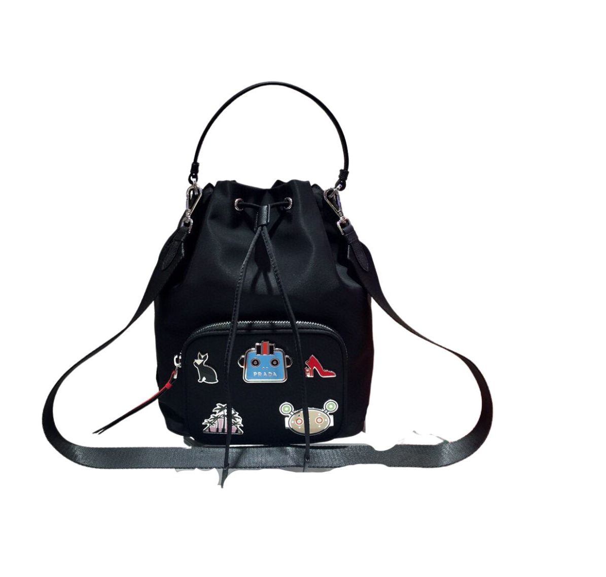 Prada Bucket Bag In Black For Women 10.2in/ 26cm