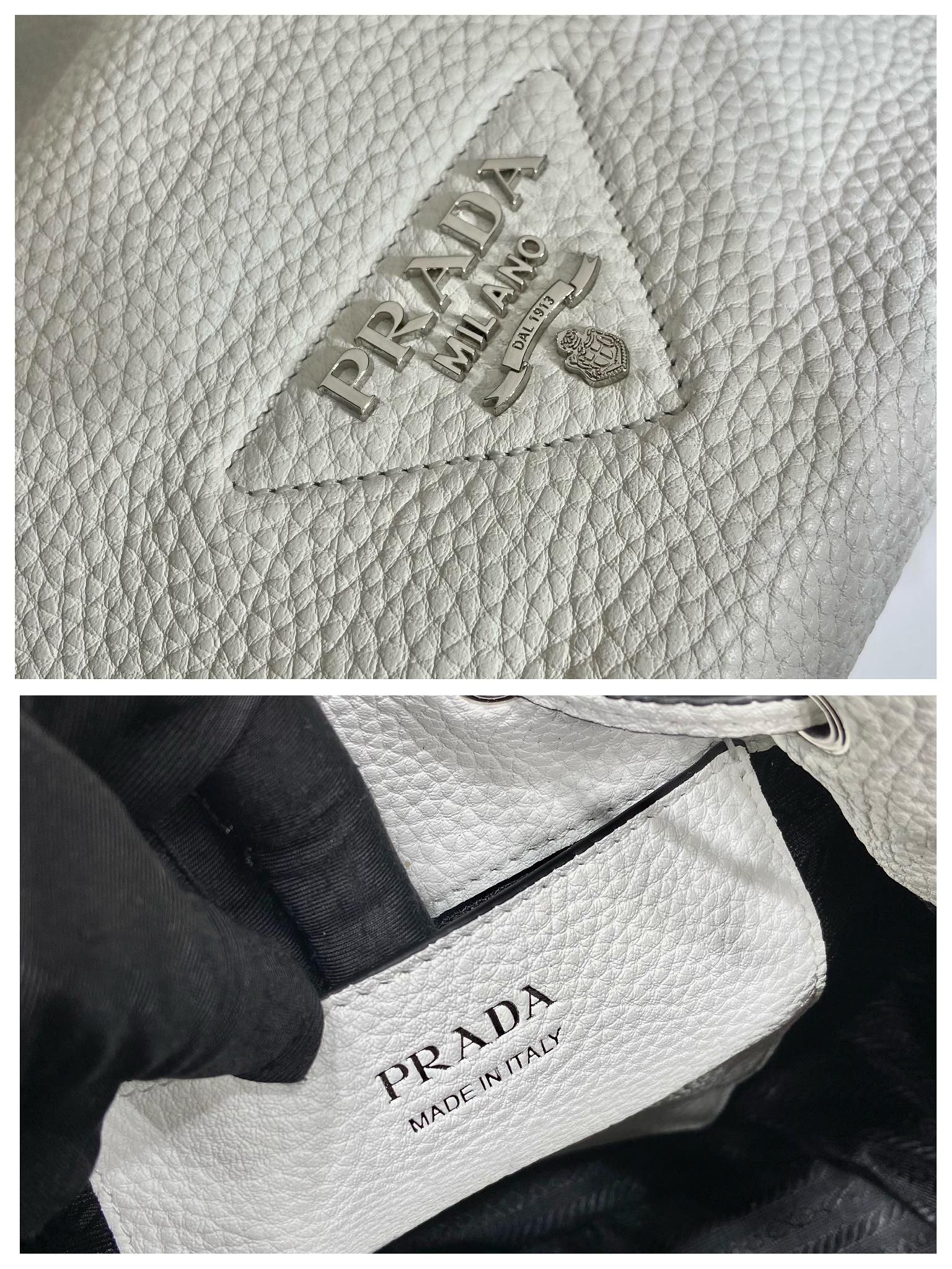Prada Bucket Bag White For Women, Women’s Bags 9.8in/25cm 1BE060_2DKV_F0009_V_3OO
