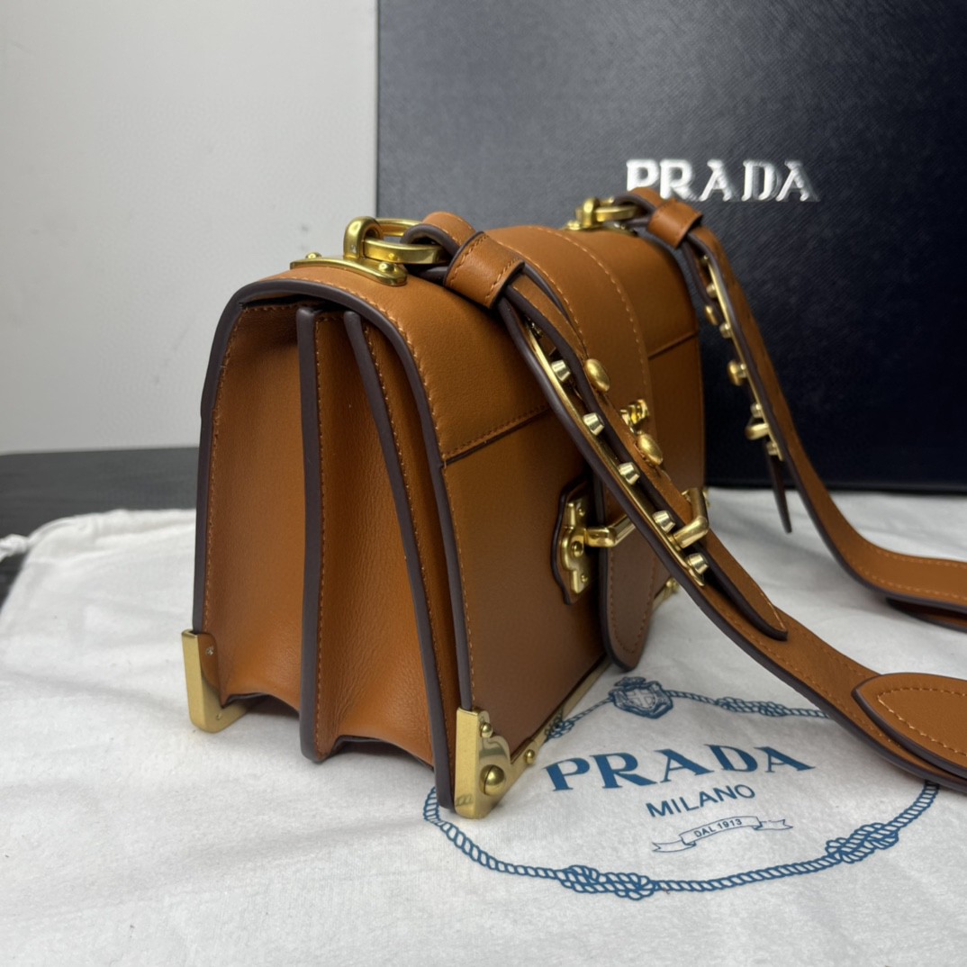 Prada Cahier Bag Brown For Women, Women’s Bags 7.9in/20cm 1BD045_2AIX_F0046_V_XCH