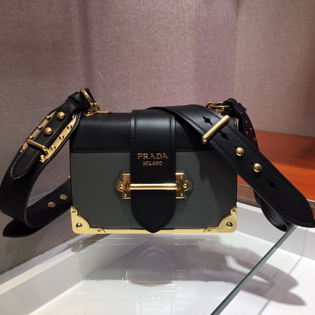 Prada Cahier Bag Grey For Women, Women’s Bags 7.9in/20cm