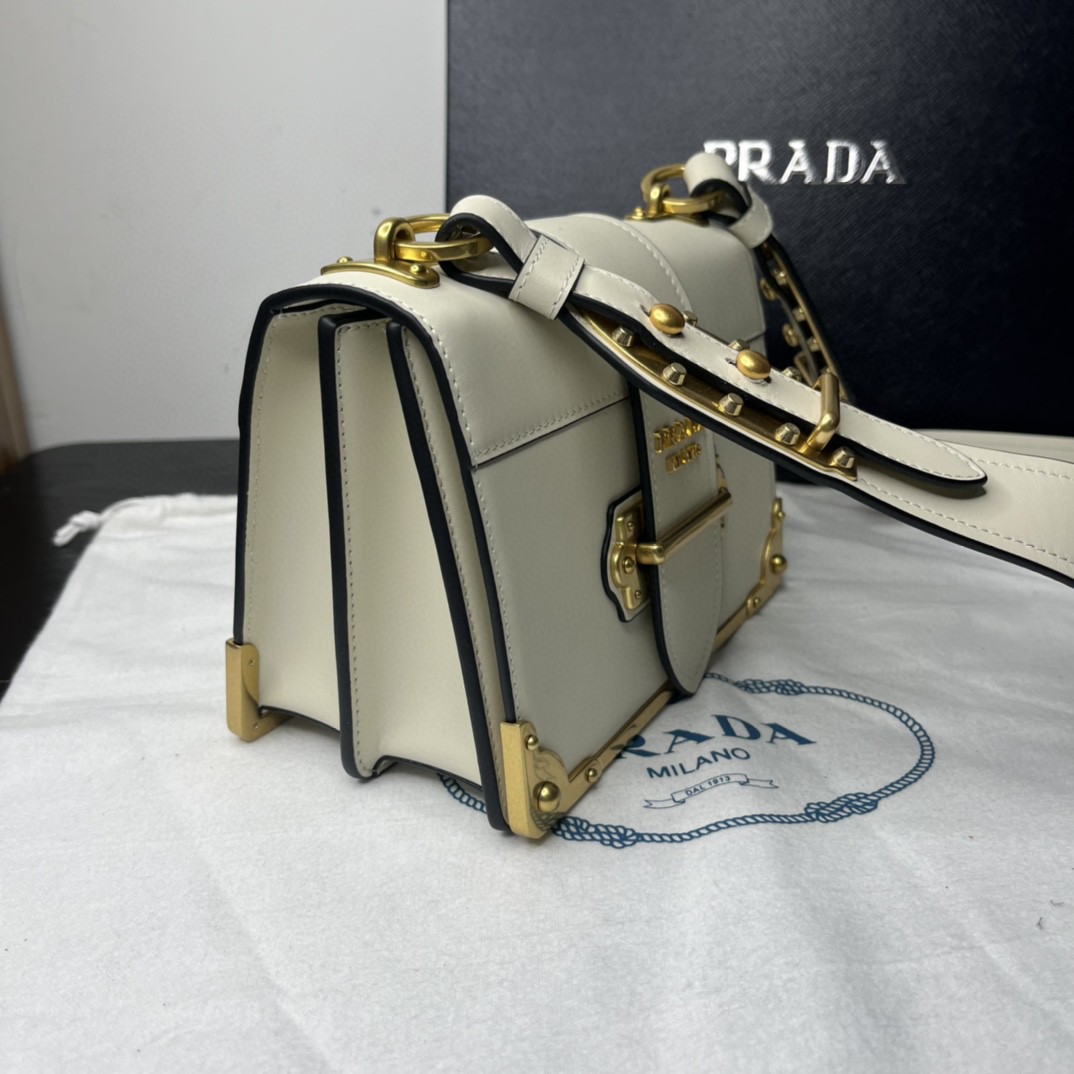 Prada Cahier Bag White For Women, Women’s Bags 7.9in/20cm 1BD045_2AIX_F0009_V_XCH