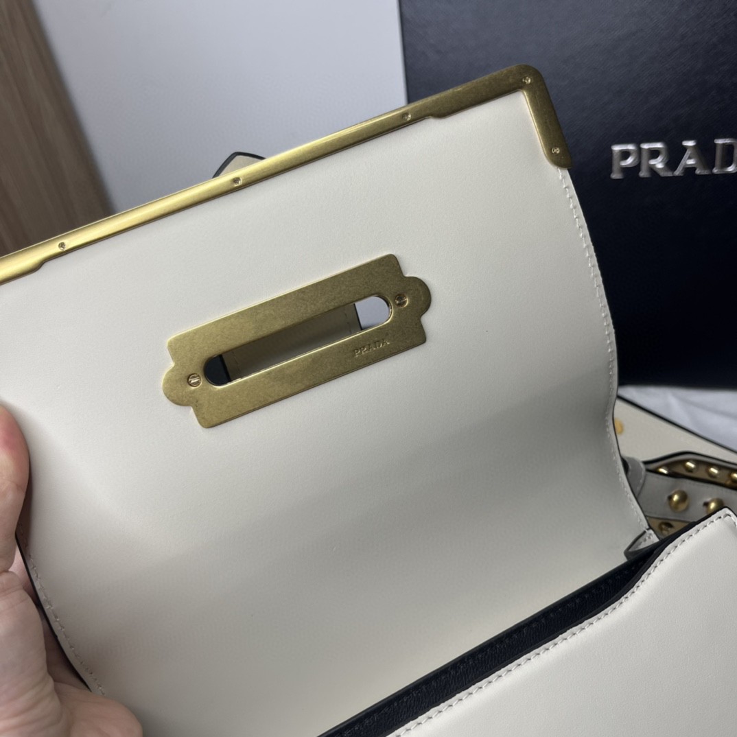 Prada Cahier Bag White For Women, Women’s Bags 7.9in/20cm 1BD045_2AIX_F0009_V_XCH