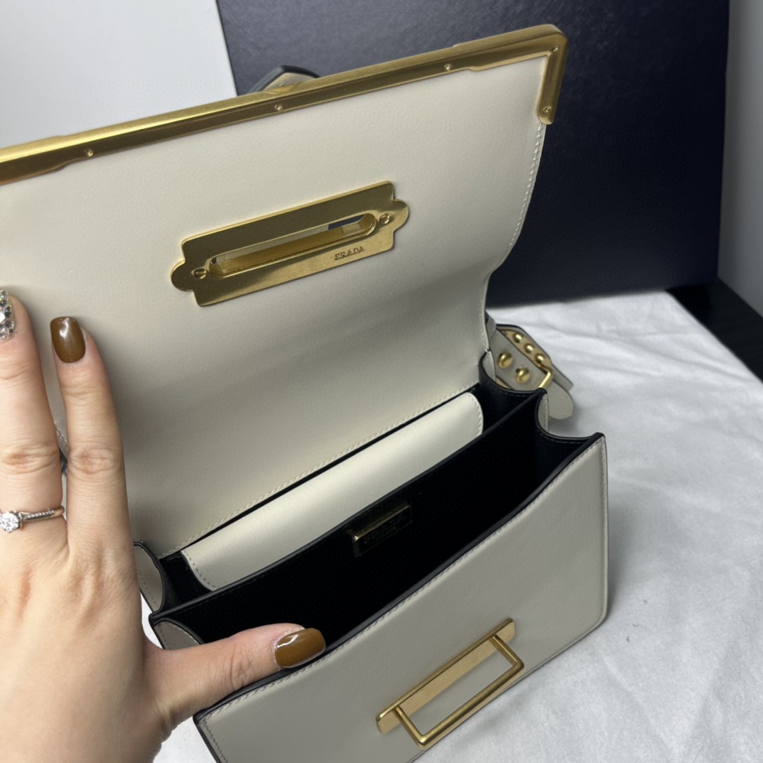 Prada Cahier Bag White For Women, Women’s Bags 7.9in/20cm 1BD045_2AIX_F0009_V_XCH