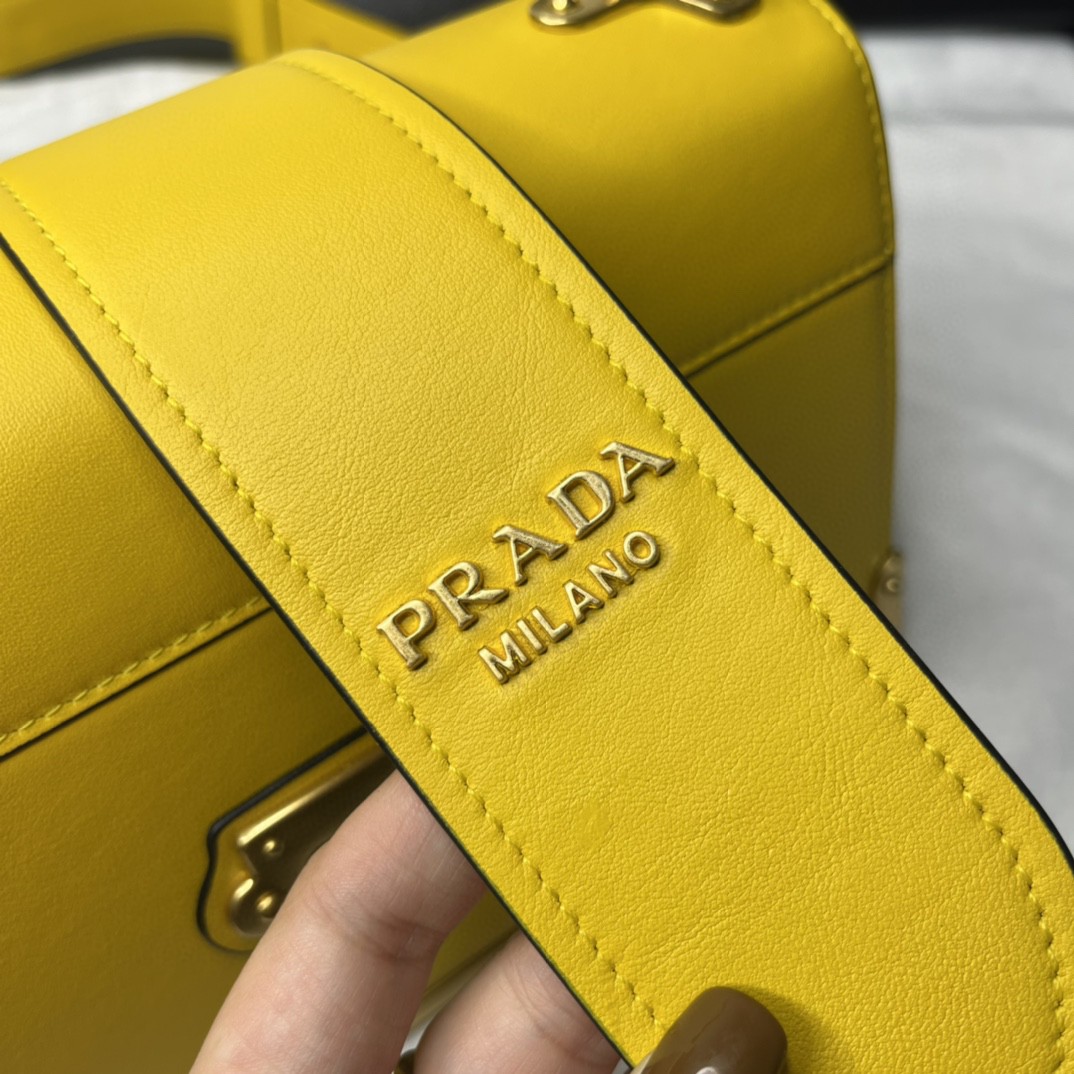 Prada Cahier Bag Yellow For Women, Women’s Bags 7.9in/20cm 1BD045_2AIX_F0377_V_XCH