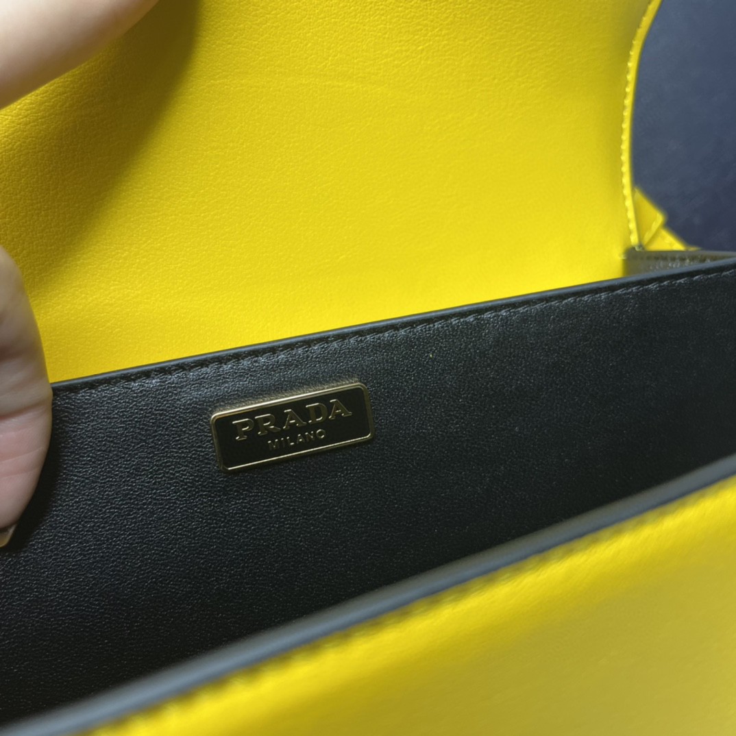 Prada Cahier Bag Yellow For Women, Women’s Bags 7.9in/20cm 1BD045_2AIX_F0377_V_XCH