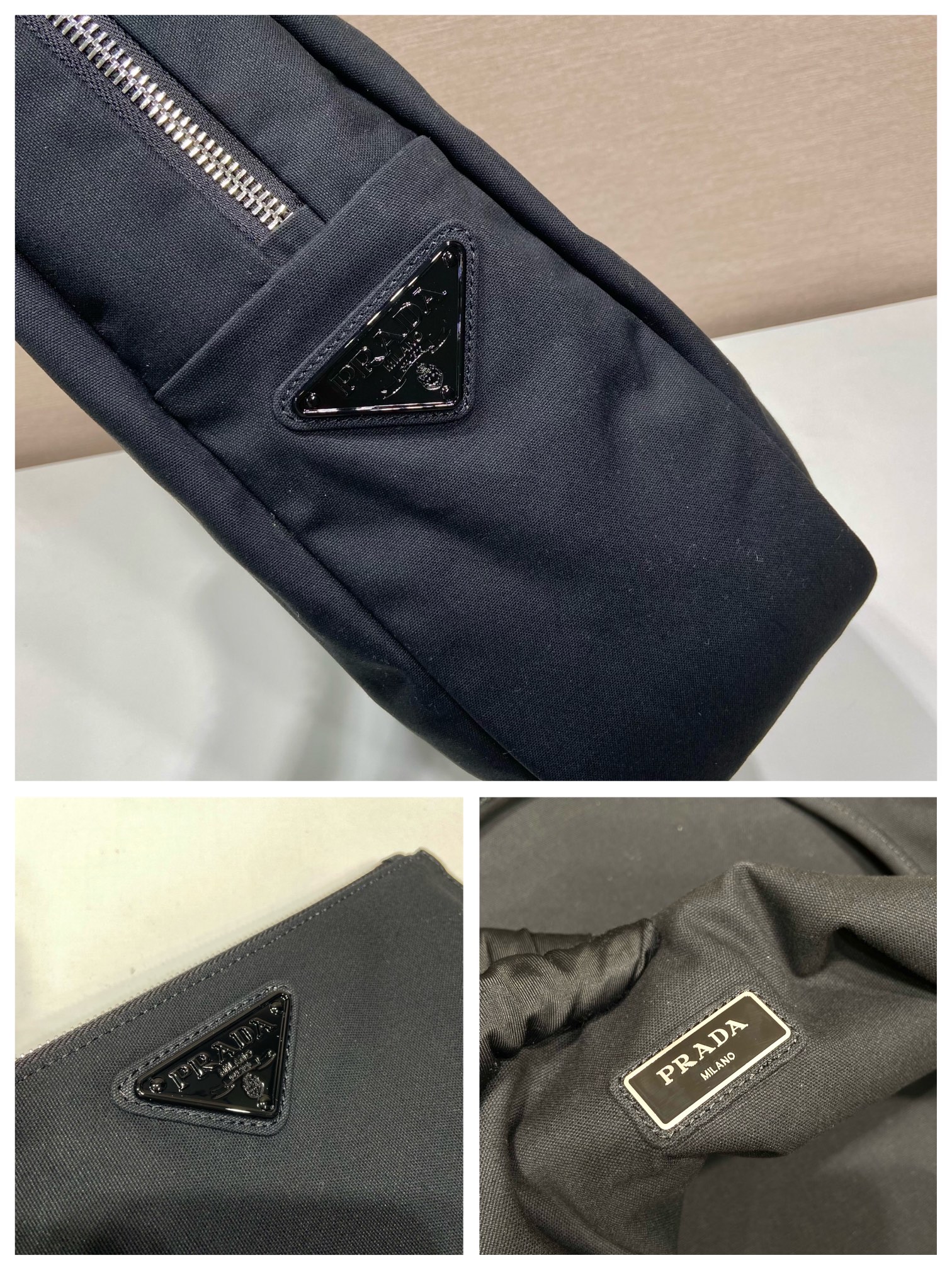 Prada Canvas Hobo Bag Black For Women, Women’s Bags 25.6in/65cm 2VY005_010_F0002_V_OLO