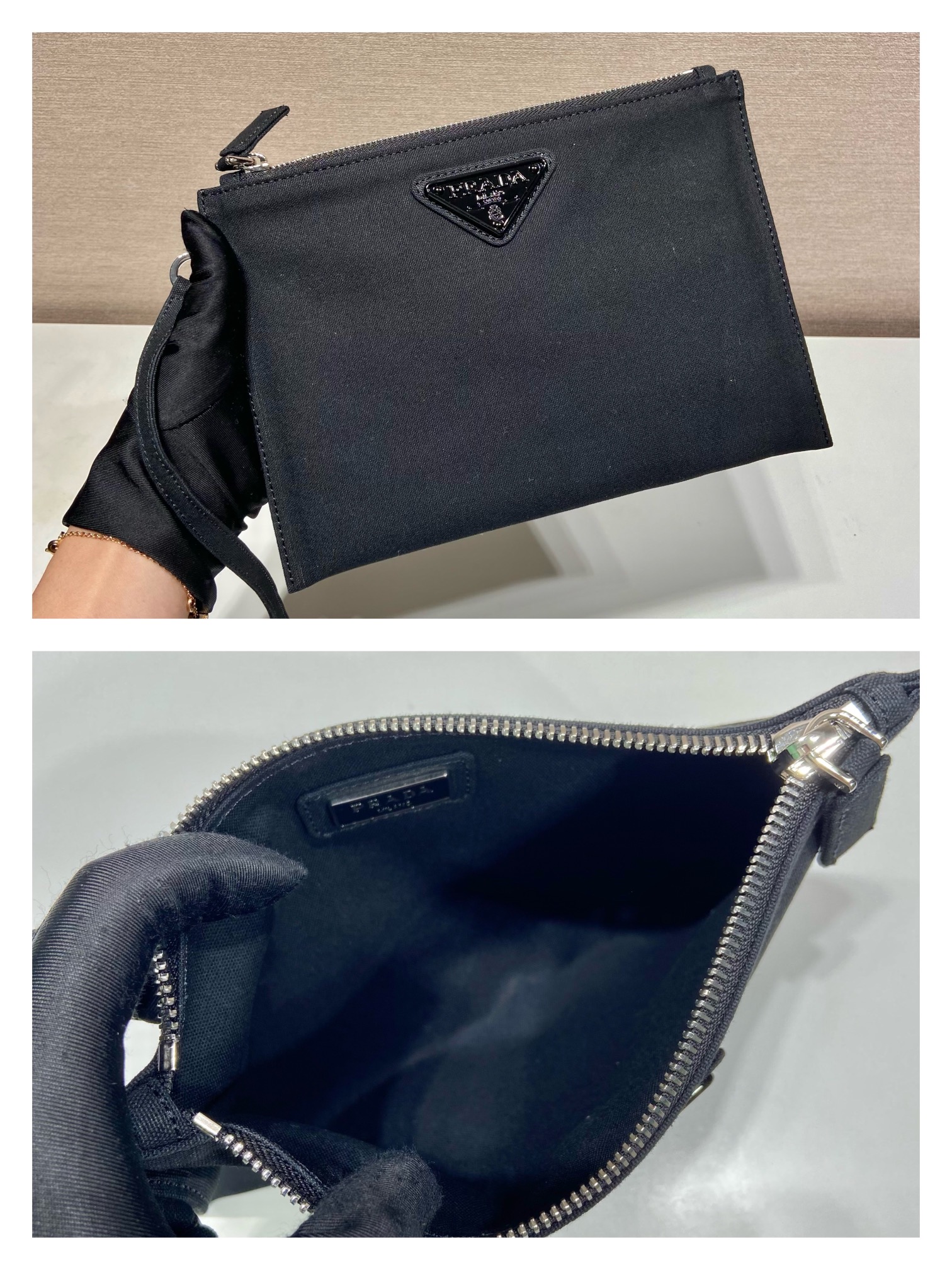 Prada Canvas Hobo Bag Black For Women, Women’s Bags 25.6in/65cm 2VY005_010_F0002_V_OLO