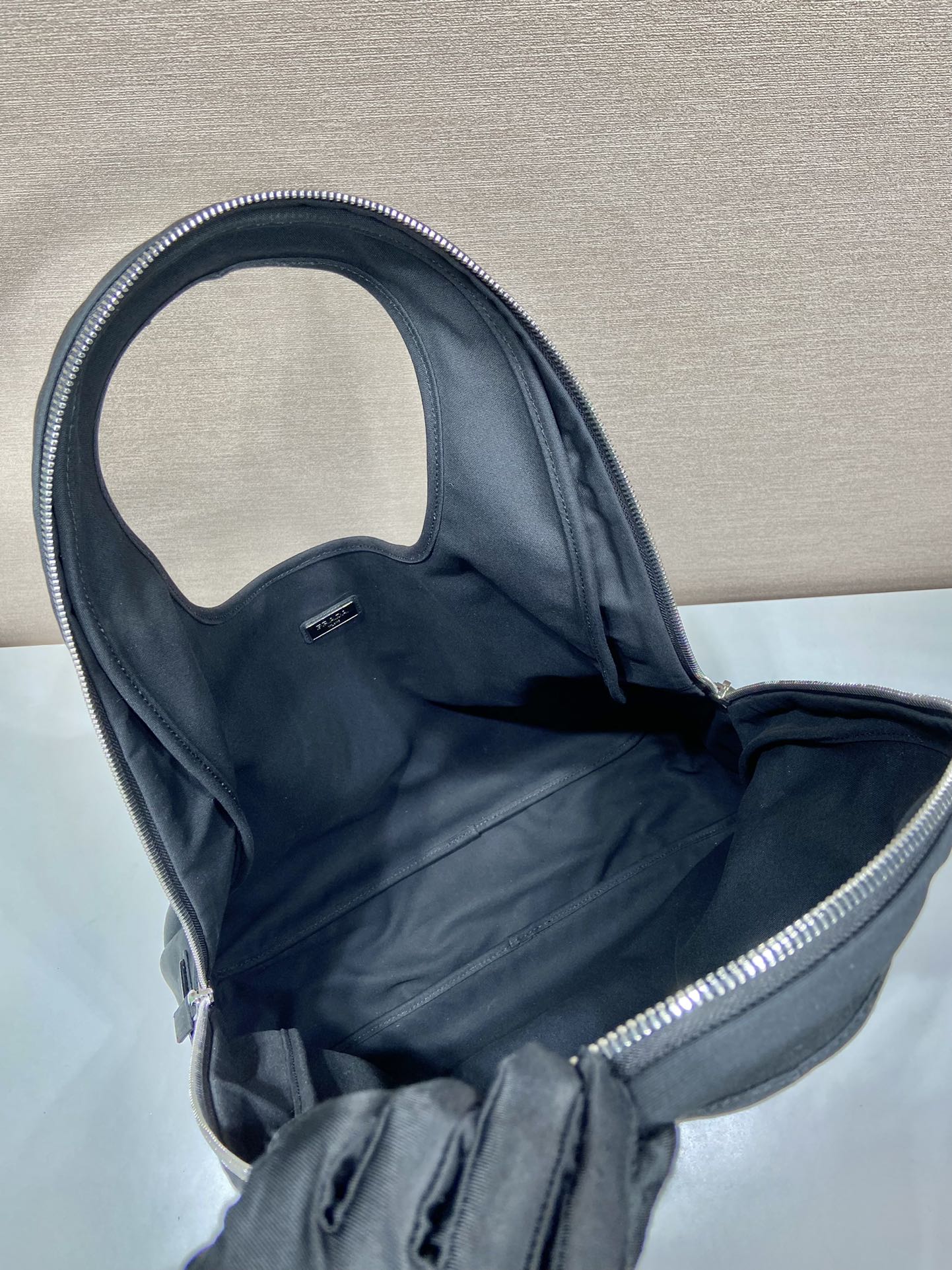 Prada Canvas Hobo Bag Black For Women, Women’s Bags 25.6in/65cm 2VY005_010_F0002_V_OLO