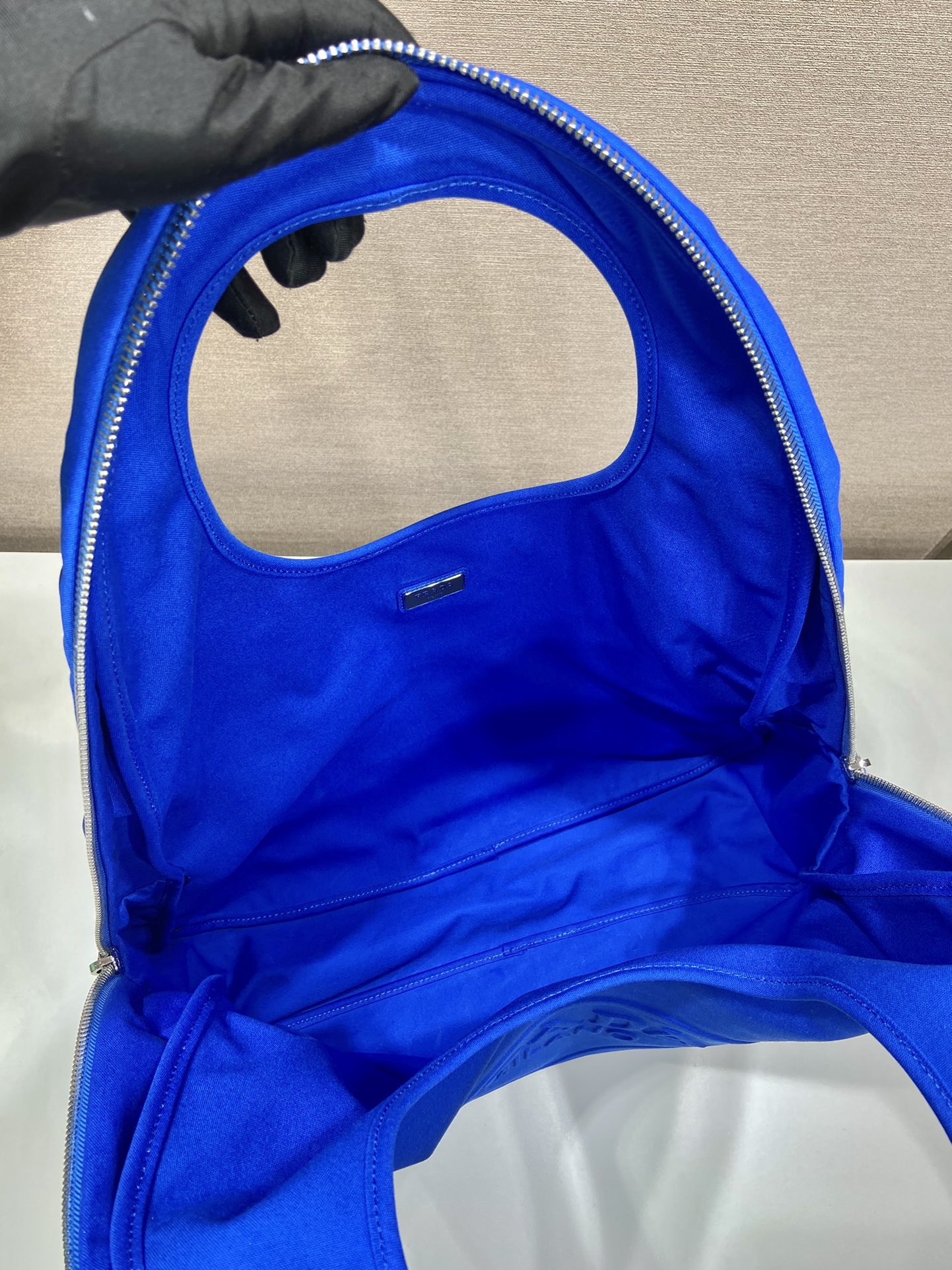 Prada Canvas Hobo Bag Blue For Women, Women’s Bags 25.6in/65cm 2VY005_010_F0215_V_OLO