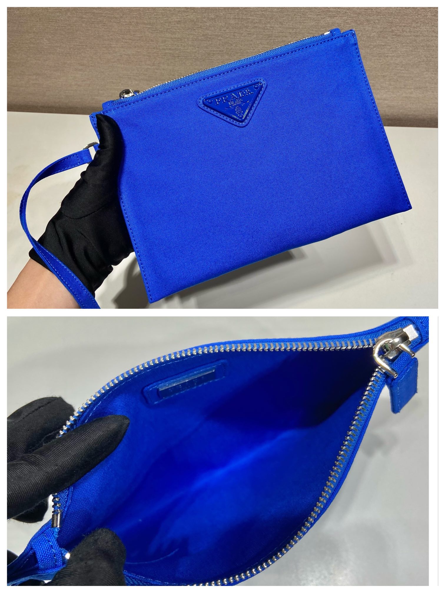 Prada Canvas Hobo Bag Blue For Women, Women’s Bags 25.6in/65cm 2VY005_010_F0215_V_OLO