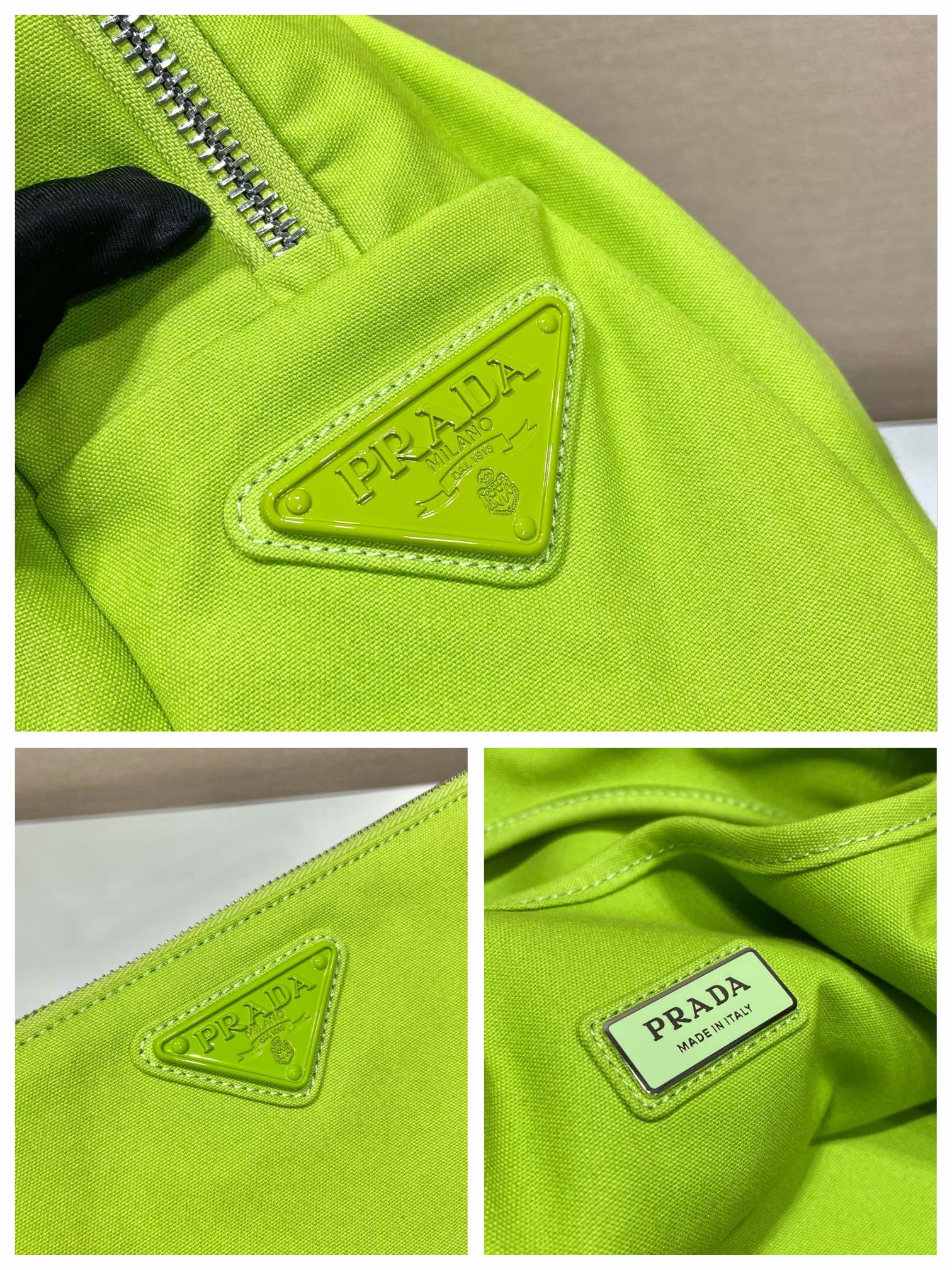 Prada Canvas Hobo Bag Yellow For Women, Women’s Bags 25.6in/65cm