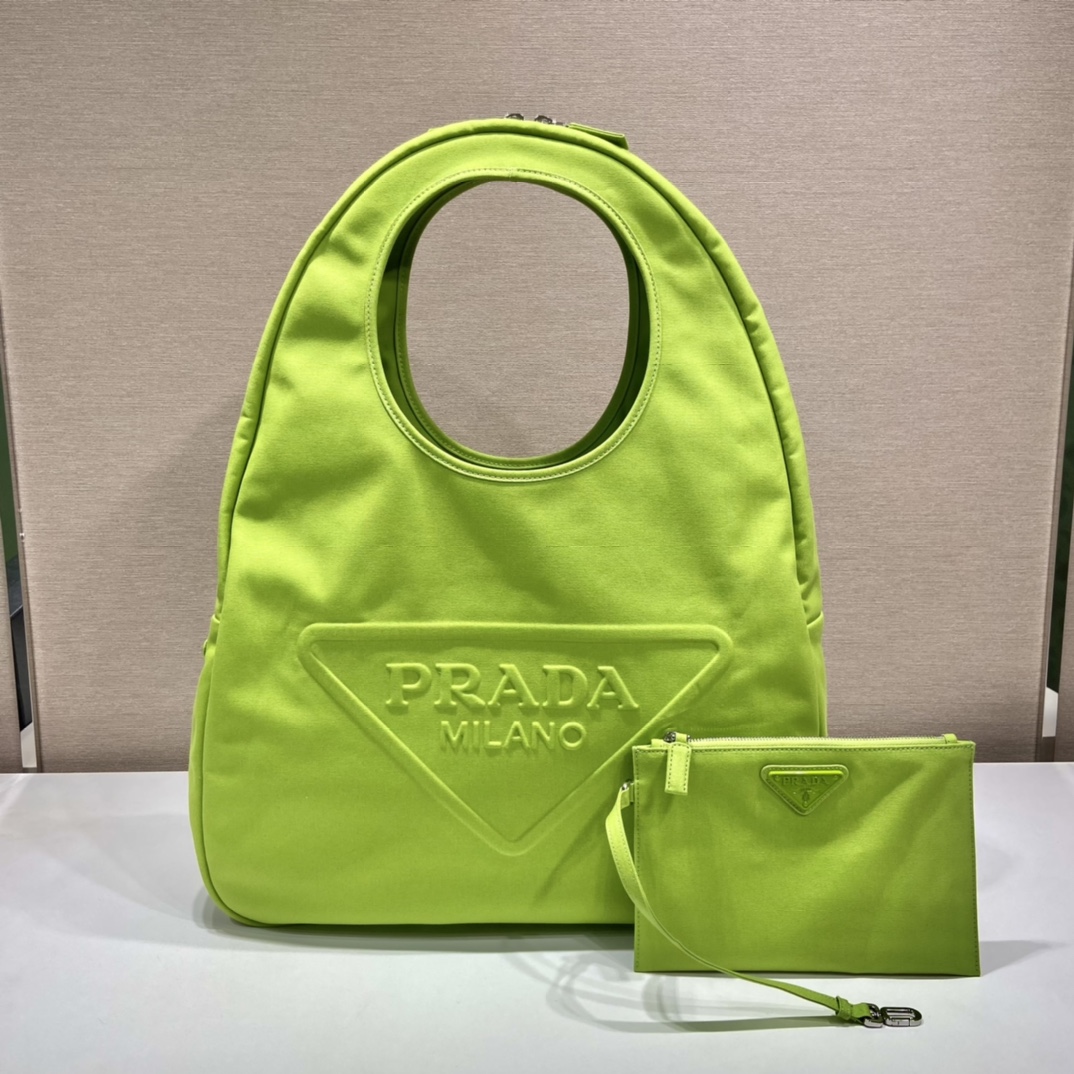 Prada Canvas Hobo Bag Yellow For Women, Women’s Bags 25.6in/65cm