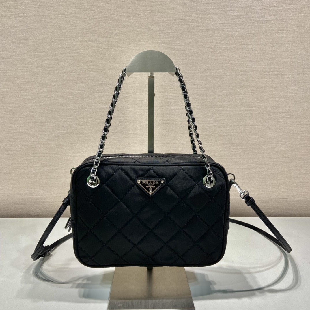 Prada Chain 2way Bag Black For Women 8.6 in / 22 cm