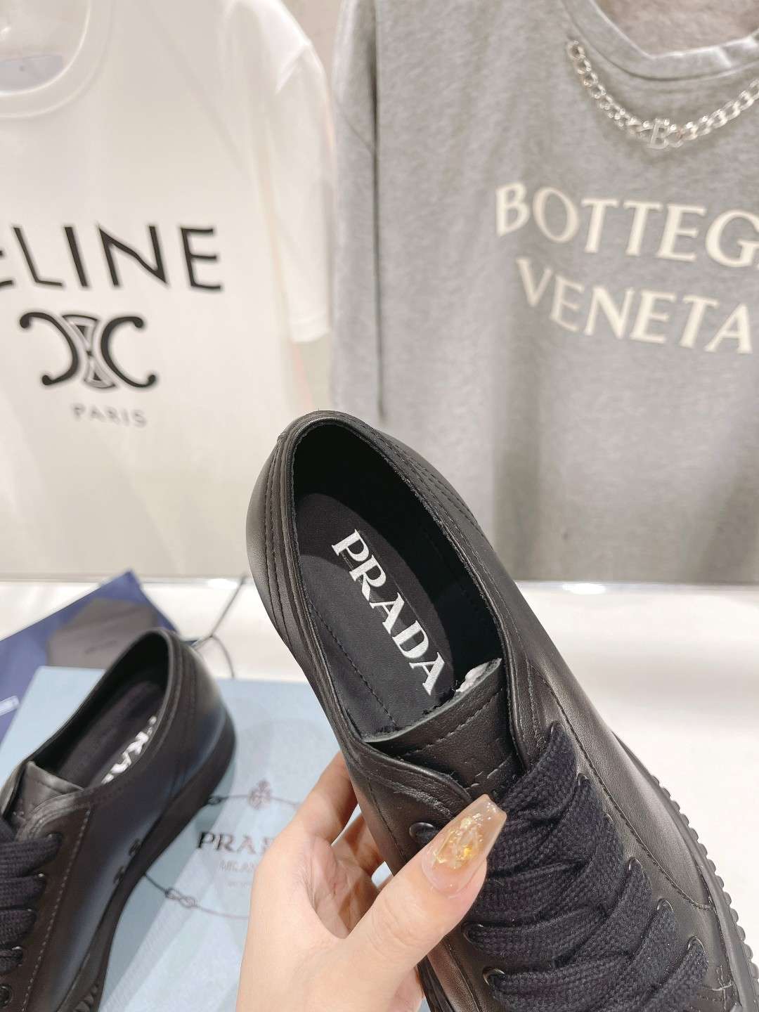 Prada Chunky Sole Sneakers Black For Women