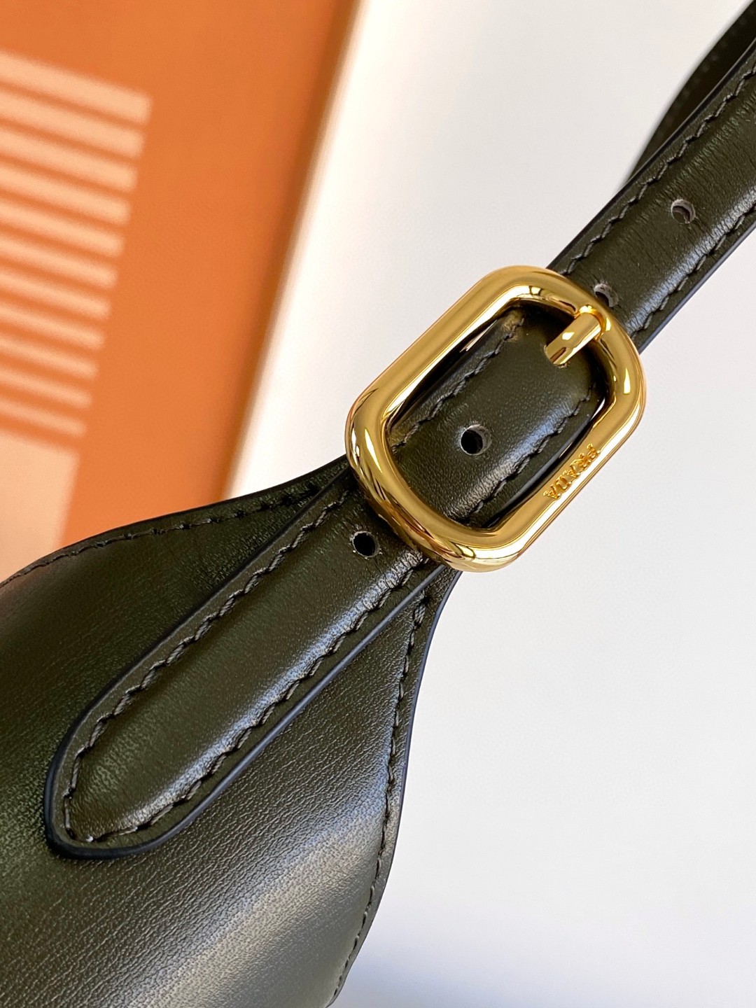 Prada Cleo Brushed Shoulder Bag Brown/Green Khaki For Women 10.6 in / 27 cm