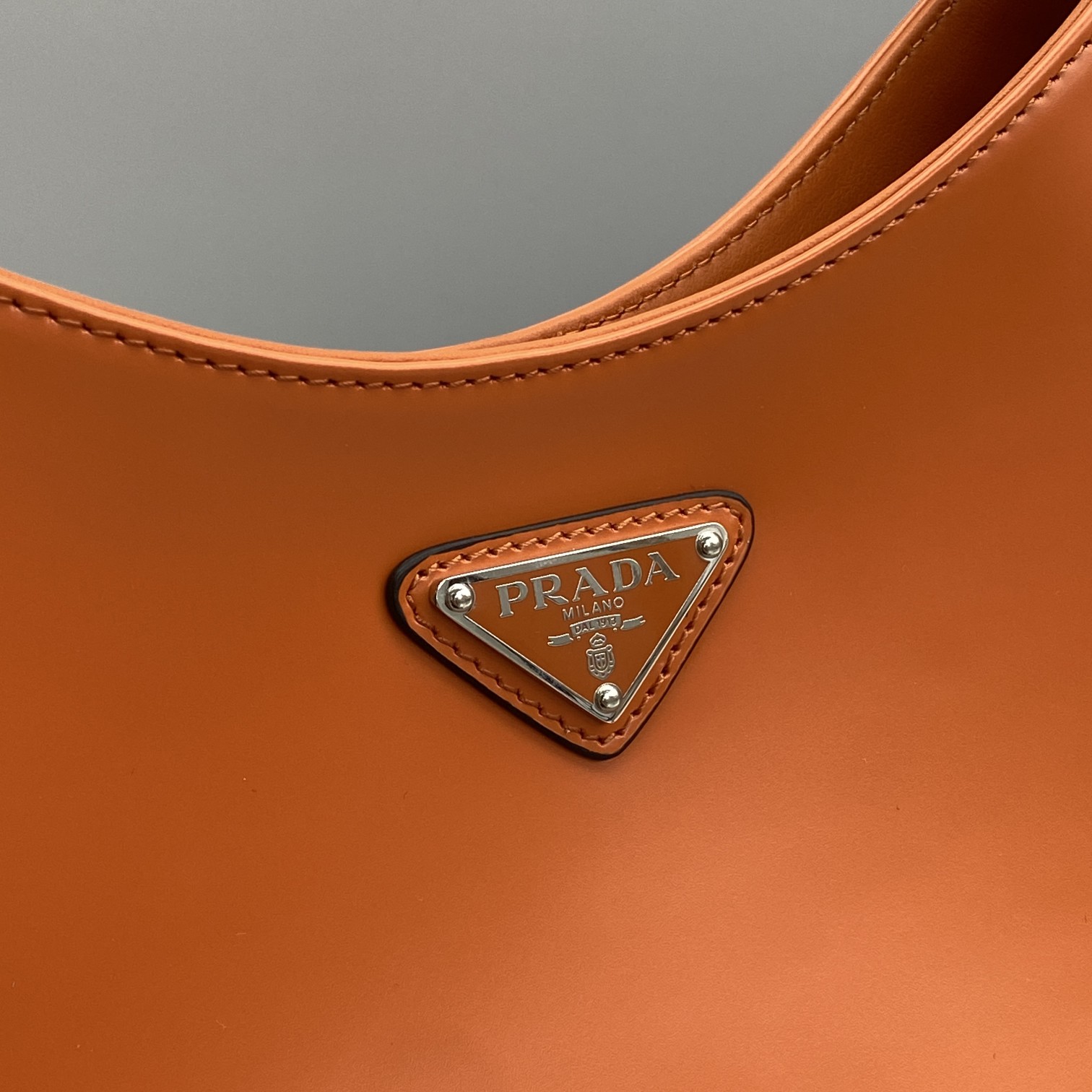 Prada Cleo Brushed Shoulder Bag Orange For Women, Women’s Bags 11.8in/30cm