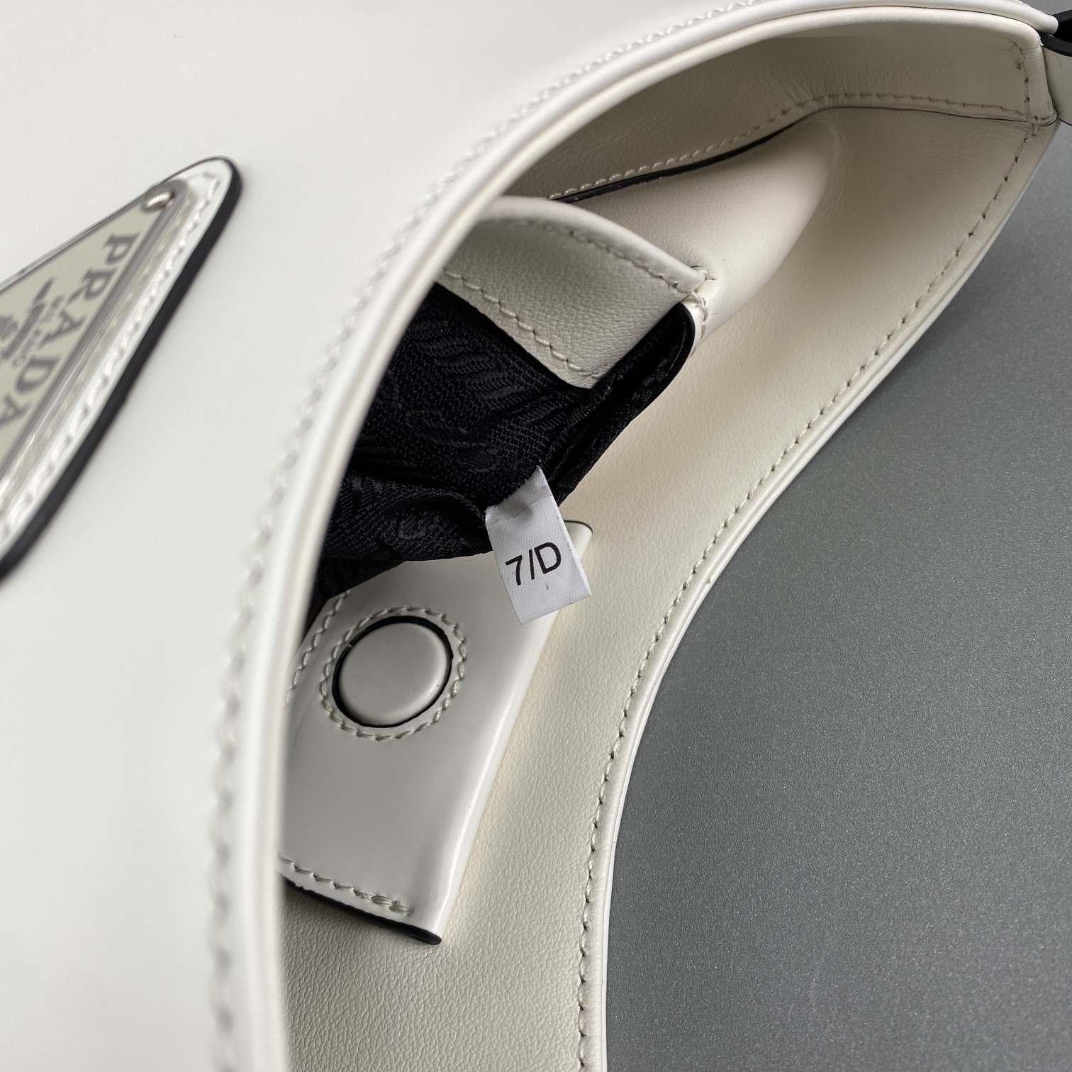 Prada Cleo Brushed Shoulder Bag White For Women, Women’s Bags 11.8in/30cm 1BC156_ZO6_F0PG7_V_HOO