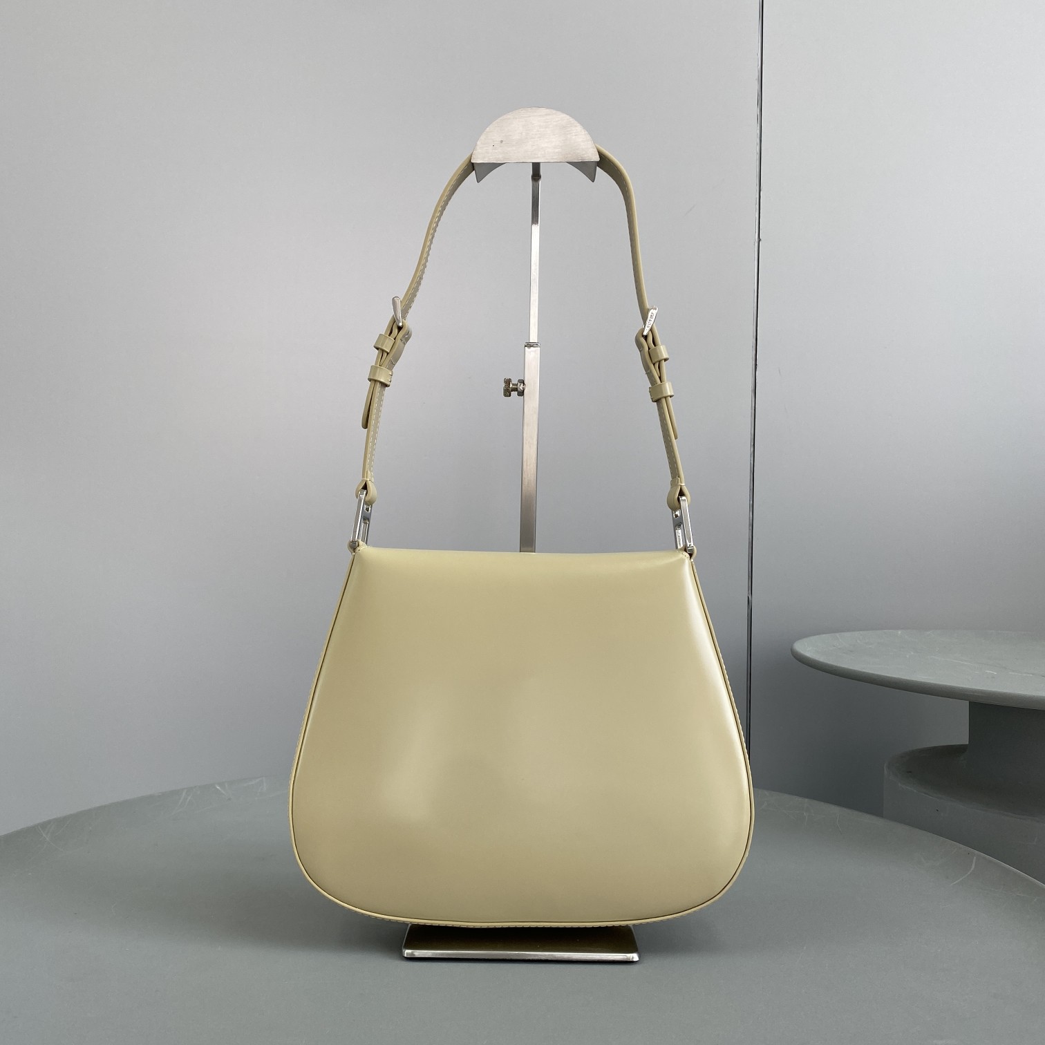 Prada Cleo Brushed Shoulder Bag With Flap Beige For Women, Women’s Bags 9in/23cm