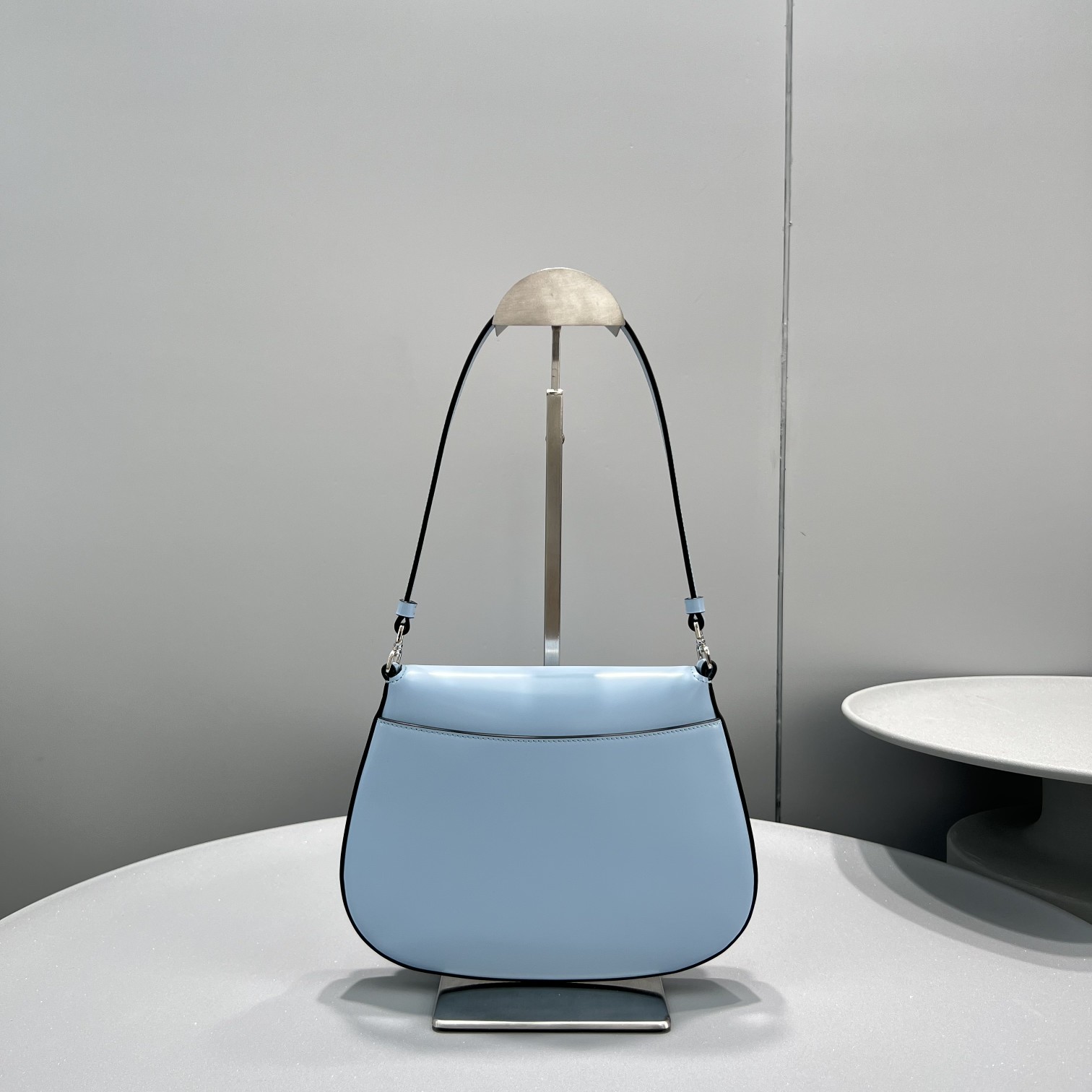 Prada Cleo Brushed Shoulder Bag With Flap Light Blue For Women, Women’s Bags 8.6in/22cm 1BD311_ZO6_F02TG_V_OOO
